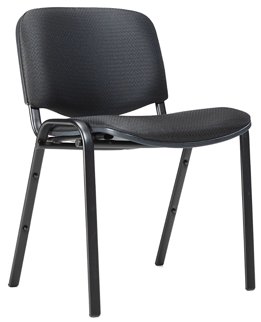 OTG11704 Fabric Stack Armless Chairs - Set of 2 Modern Stackable Dining Chairs for Small Spaces, Kitchen, Cafe & Office Use