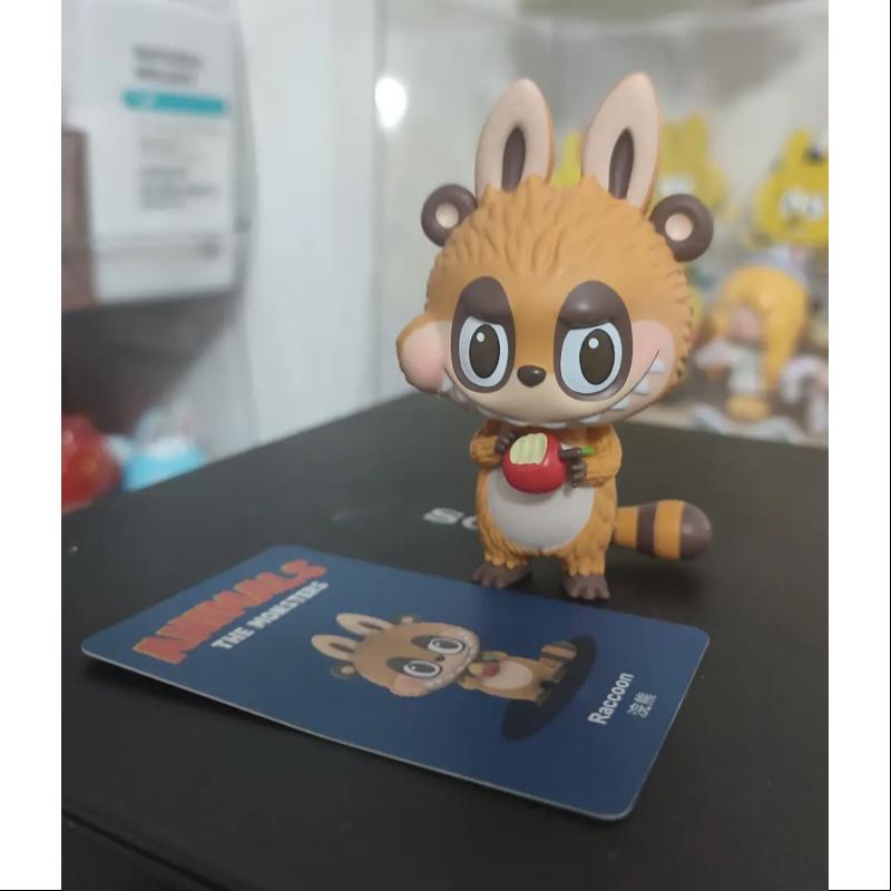 Labubu The Monsters Animals Series Raccoon Collectible Figure - Cute Vinyl Art Toy for Home Decor, Office Display, and Gift Giving
