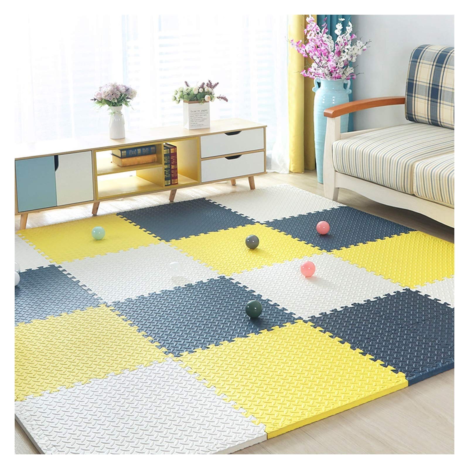 Thick Non-Toxic Baby Crawling Play Mat - Interlocking Foam Puzzle Floor Tiles for Nursery, Living Room & Playroom - 1.0/1.2/2.0/2.5cm Thick - Safe for Infants Toddlers Learning to Crawl - Perfect for Daycare Centers, Home Play Areas & Kids' Activity Spaces