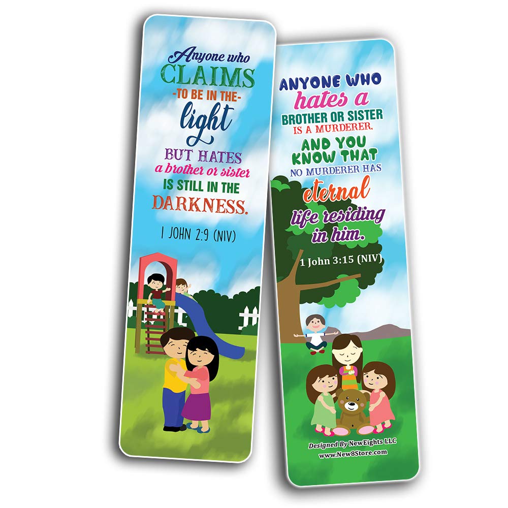 Christian Bible Bookmarks on Bullying (60-Pack) - Sunday School Rewards & Party Favors for Church Events