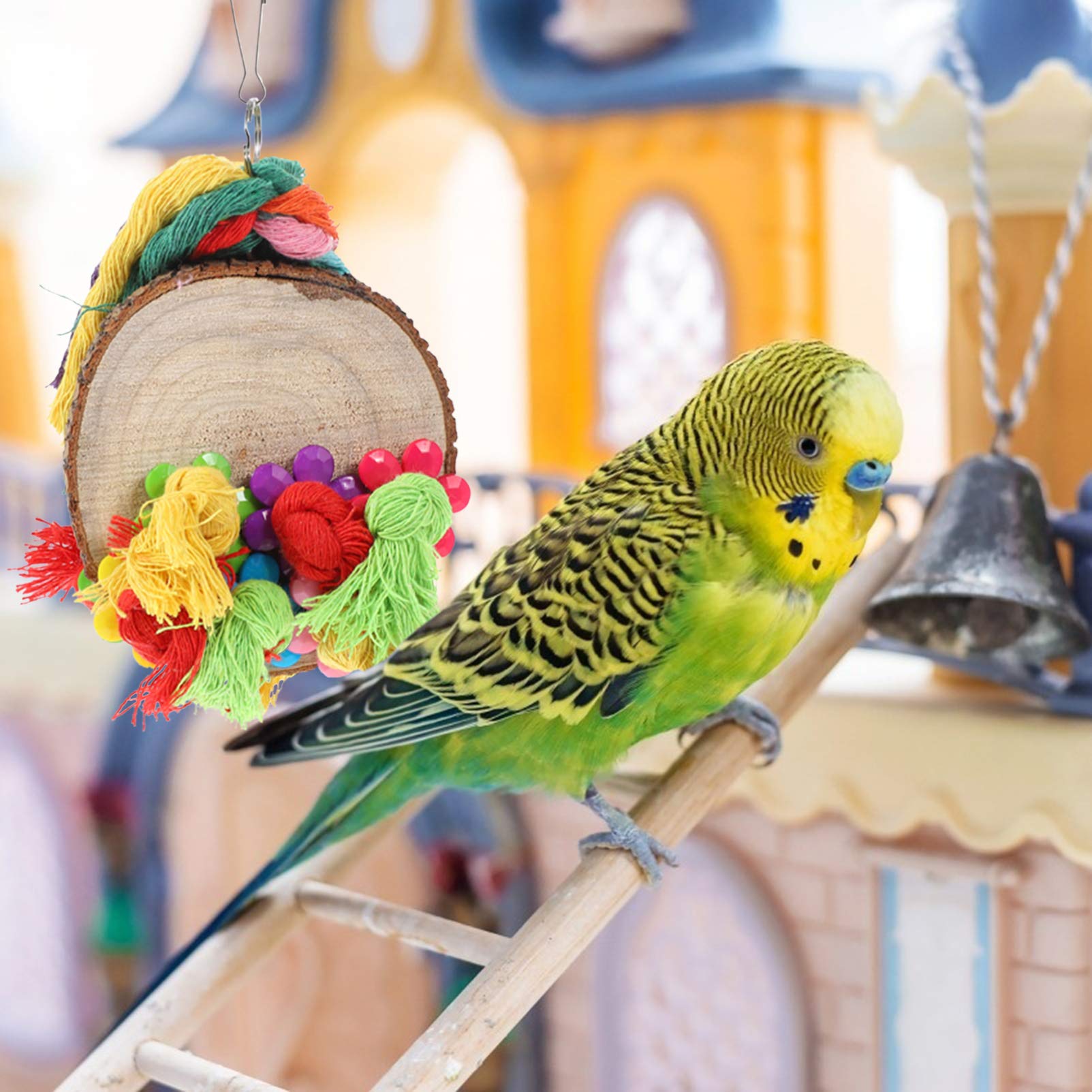 Best Parrot Chewing Toy - Hanging Bird Cage Toy for Parrots, Cockatiels & Pet Birds | Durable Rope Swing Chew Toy for Mental Stimulation & Beak Exercise | Perfect for Cage Enrichment & Playtime