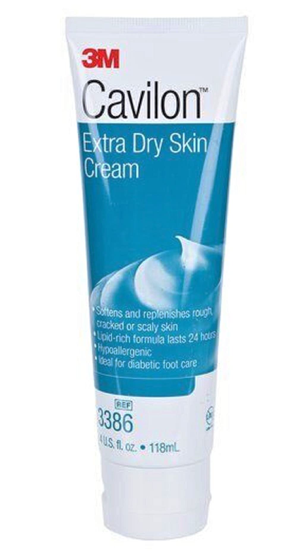 Cavilon Extra Dry Skin Cream - Intensive Foot Moisturizer for Cracked Heels & Rough Skin, 4 oz Tube (3386) | Ideal for Diabetic Foot Care, Athletes & Dry Skin Relief