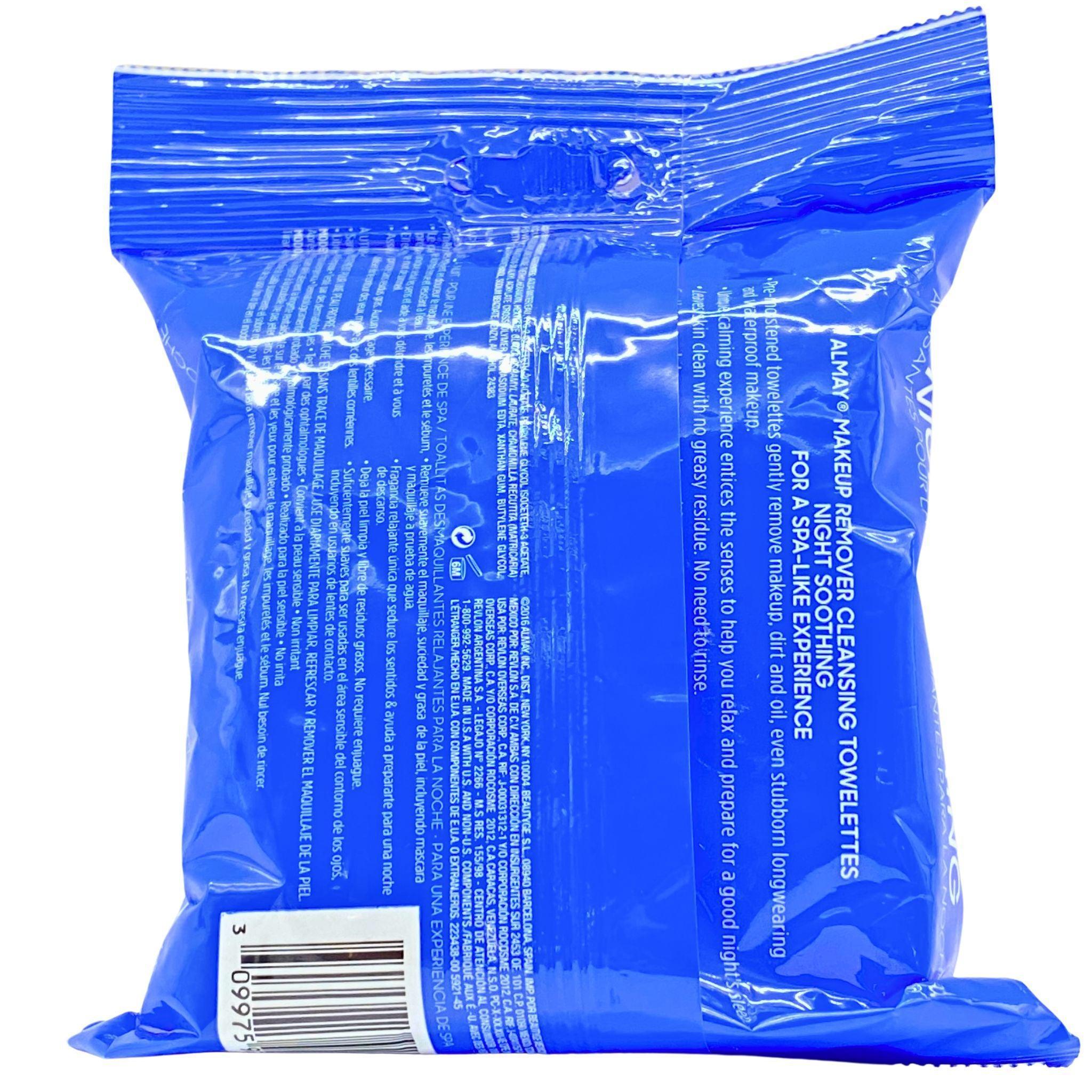 Almay Makeup Remover Cleansing Towelettes - 48 Count, Gentle & Hypoallergenic Facial Wipes for Sensitive Skin | Perfect for Travel, Gym & Daily Makeup Removal