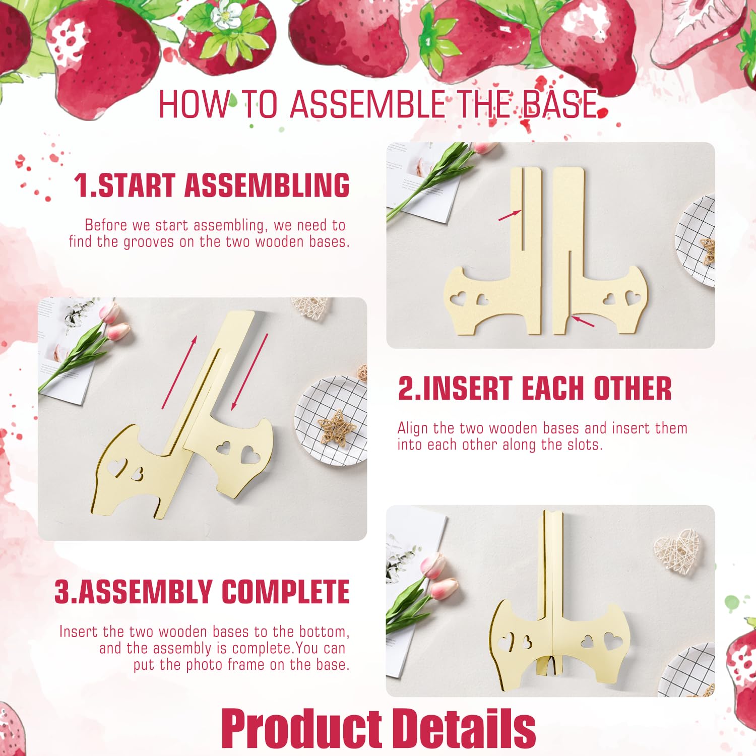 65 Pcs Strawberry Baby Shower Decorations Set with Guest Book Alternative, Wood Slice Photo Frame & Berry Sweet Decor for Girls - Perfect for Baby Shower Parties, Gender Reveals & Nursery Room Decor