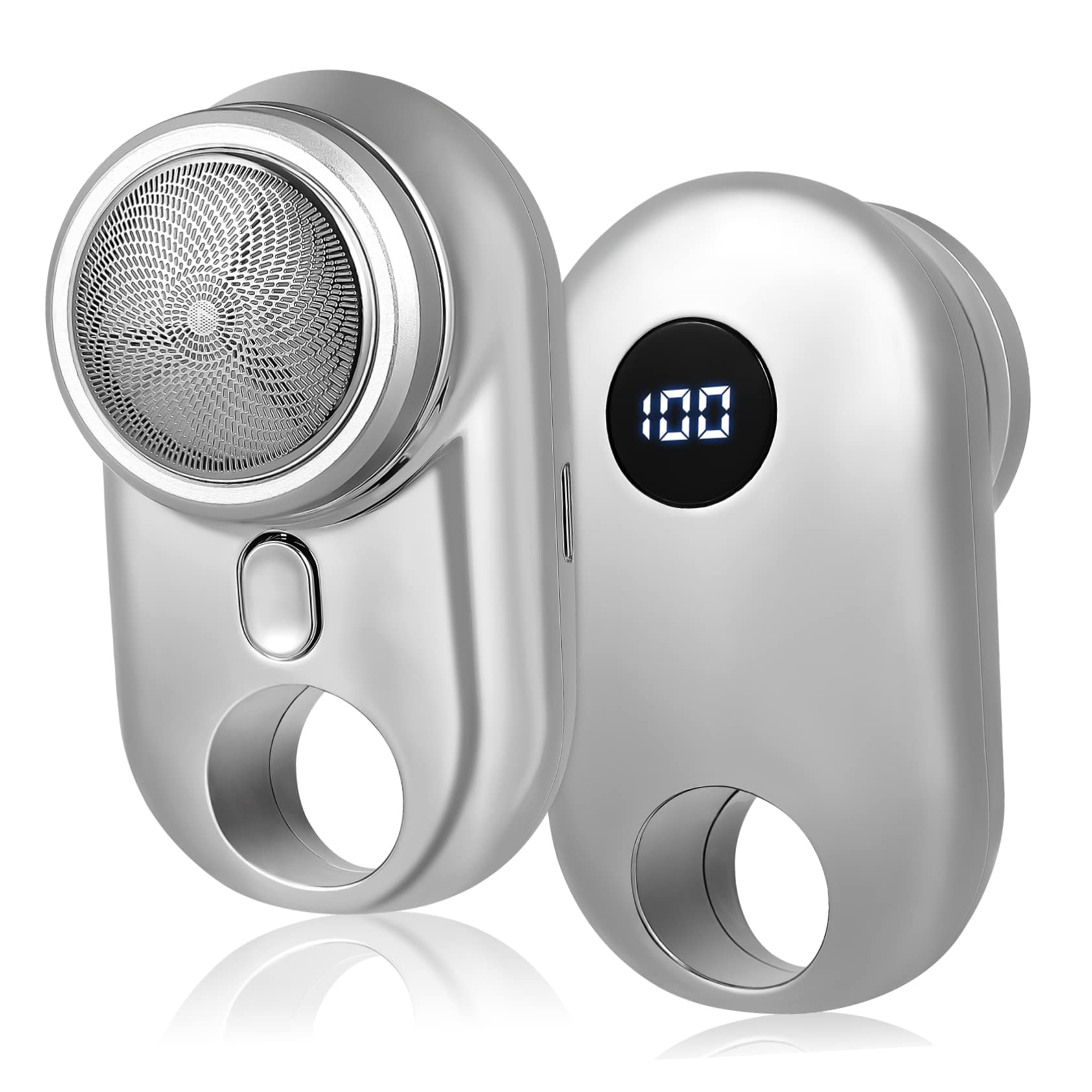 IPetBoom Electric Shaver for Men - Rechargeable Body & Beard Trimmer, Portable Mini Shaver with ABS Silver Coating - Perfect for Travel, Gym & Home Grooming