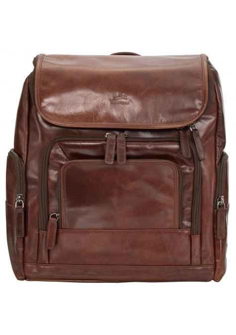 Mancini Buffalo Collection Genuine Leather Backpack for 15.6 Inch Laptop & Tablet - Stylish Durable Work Bag for Business Travel, College & Commuting