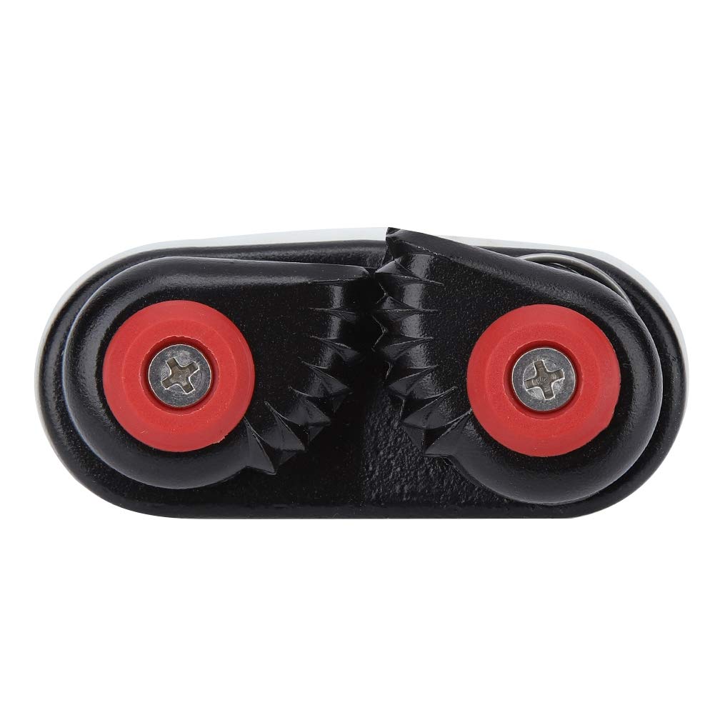 Black Aluminum Alloy Rope Buckle Holder Anchor Cam Cleat for Kayak Yacht Boat - Heavy Duty Marine Grade Kayak Accessories & Sailboat Hardware - Perfect for Securing Ropes on Deck, Docking and Mooring