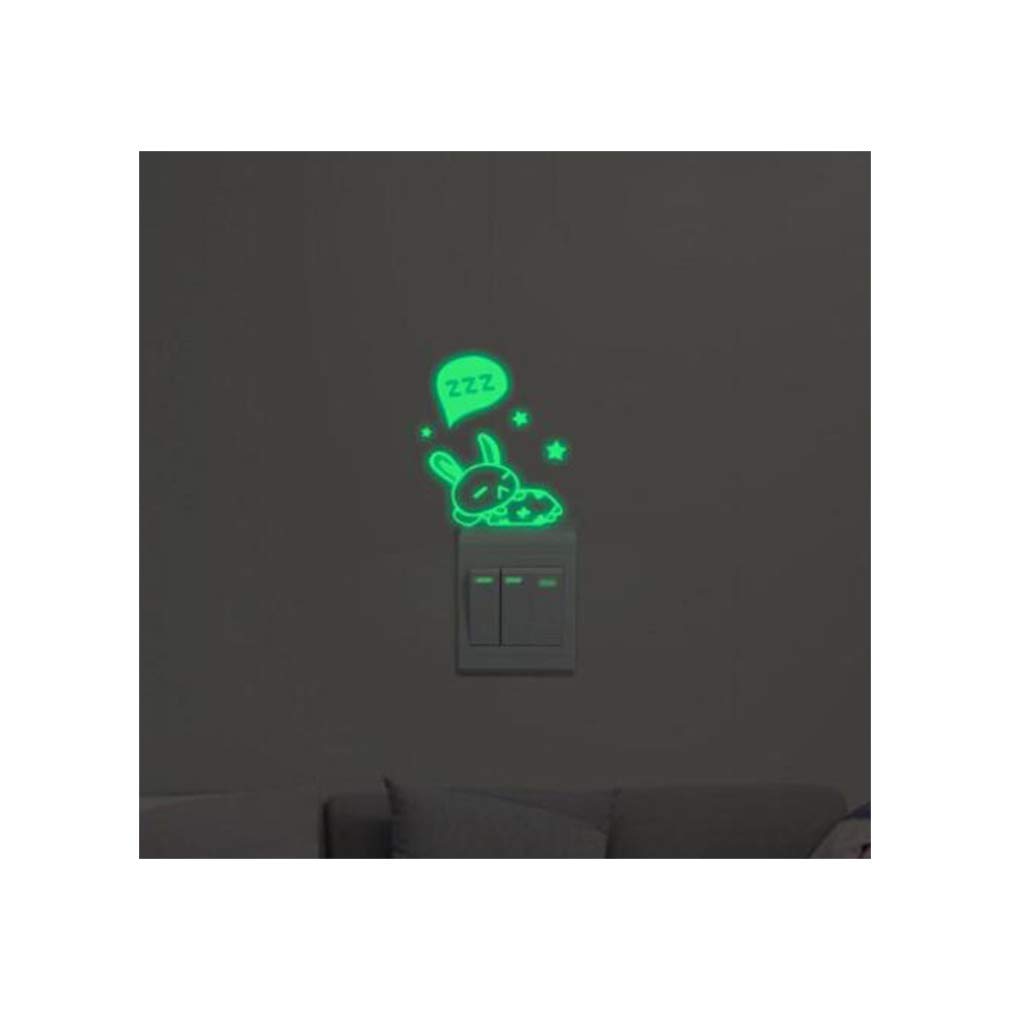 Glow in the Dark Bunny Wall Stickers - Premium Quality Kids Room Decor, Creative Night Light Decals for Nursery & Children's Bedroom - Fun Educational Toy for Toddlers & Preschoolers