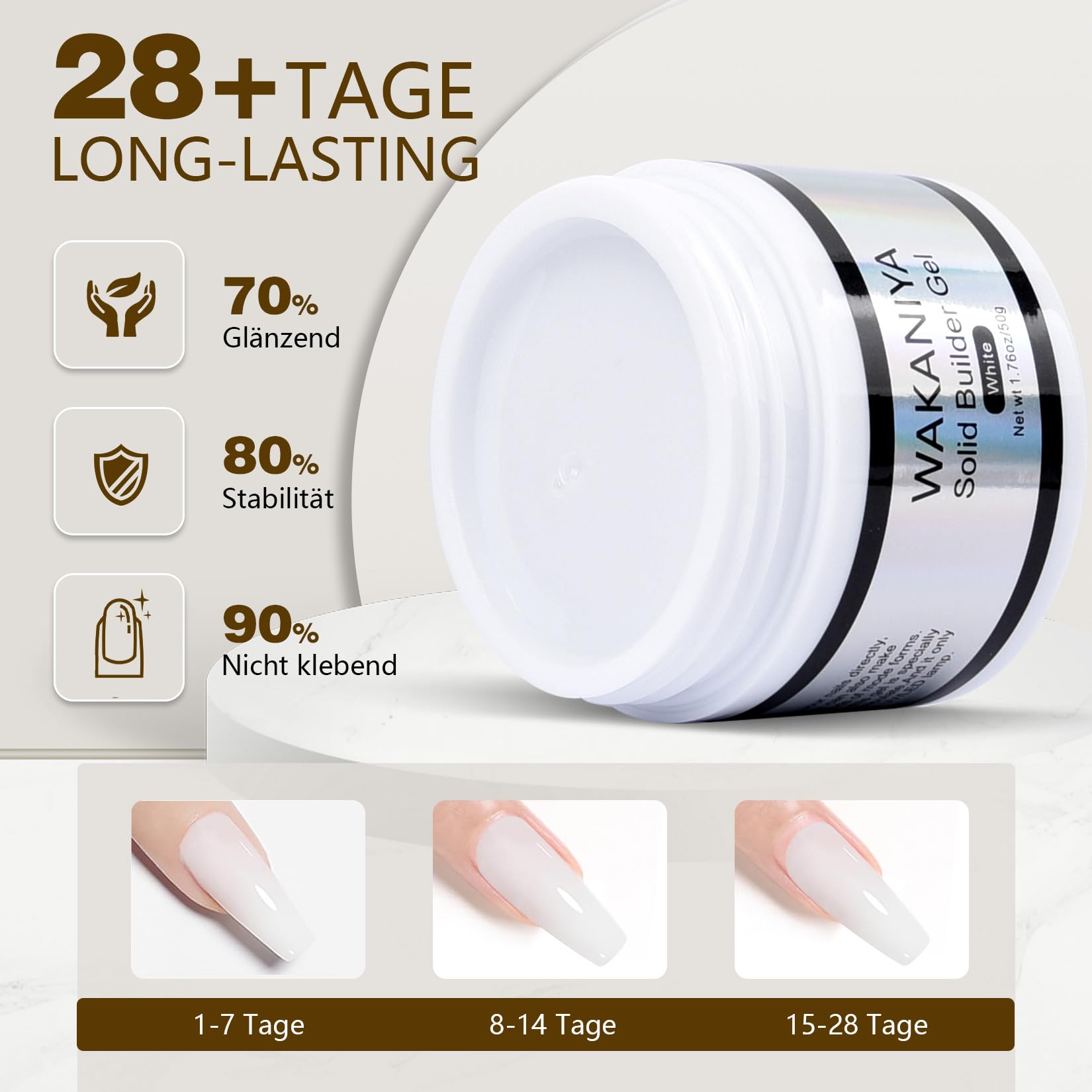 WAKANIYA 3D Sculpting Gel - Professional Nail Builder Gel for Hard Carving, Nail Art Extension | Salon & Home DIY Manicure | Perfect for Acrylic Nails, French Tips & 3D Nail Designs