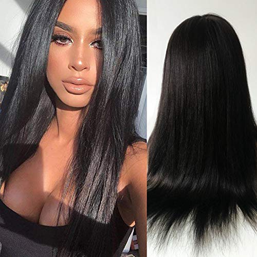 360 Lace Front Human Hair Wig - Light Yaki 180 Density with Baby Hair & Pre-Plucked Hairline | 12 Inch Natural Look for Everyday Wear, Cosplay & Special Occasions