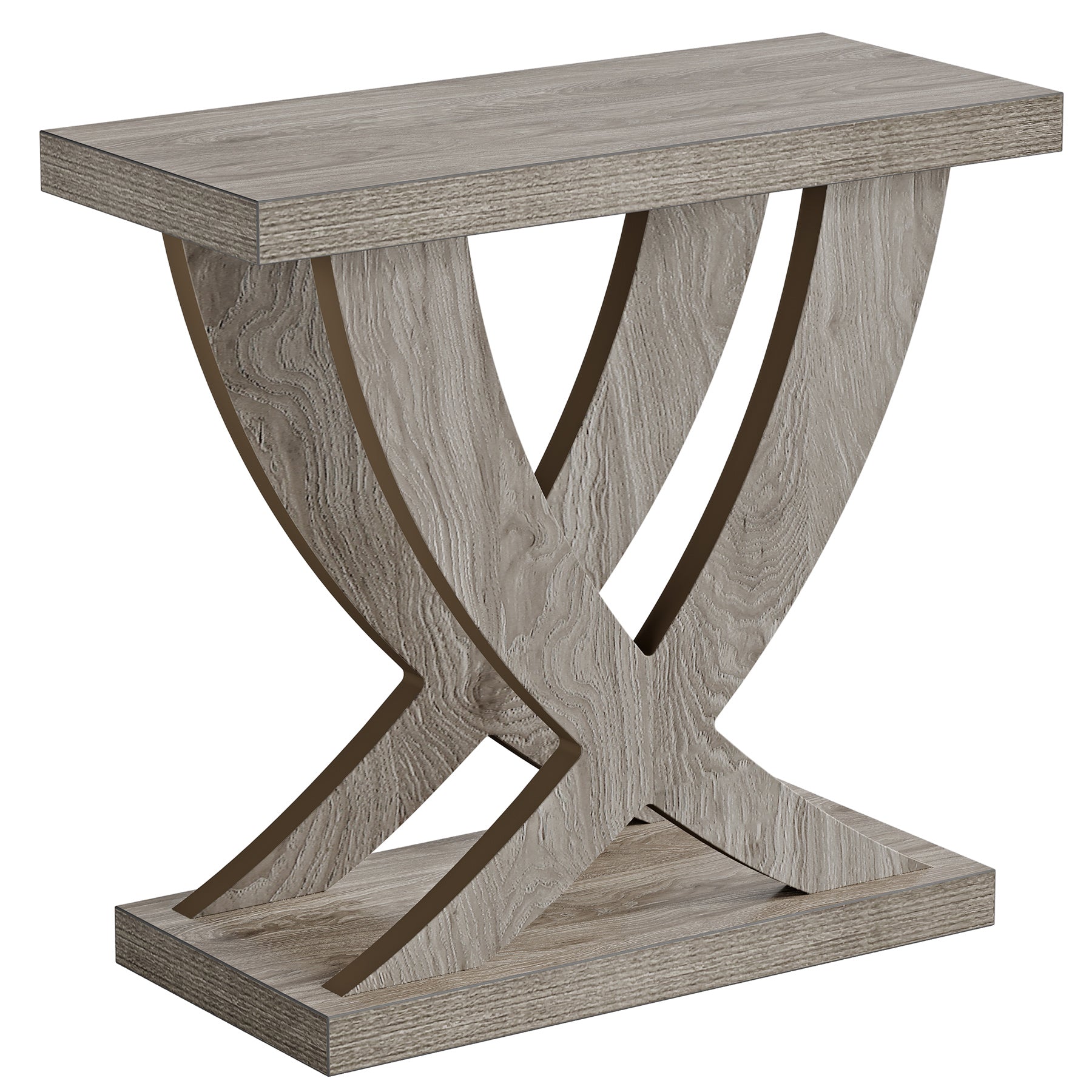 Rustic Wooden End Table with Cross Fishtail Support - Farmhouse Style Nightstand or Side Table for Bedroom, Living Room & Office Decor