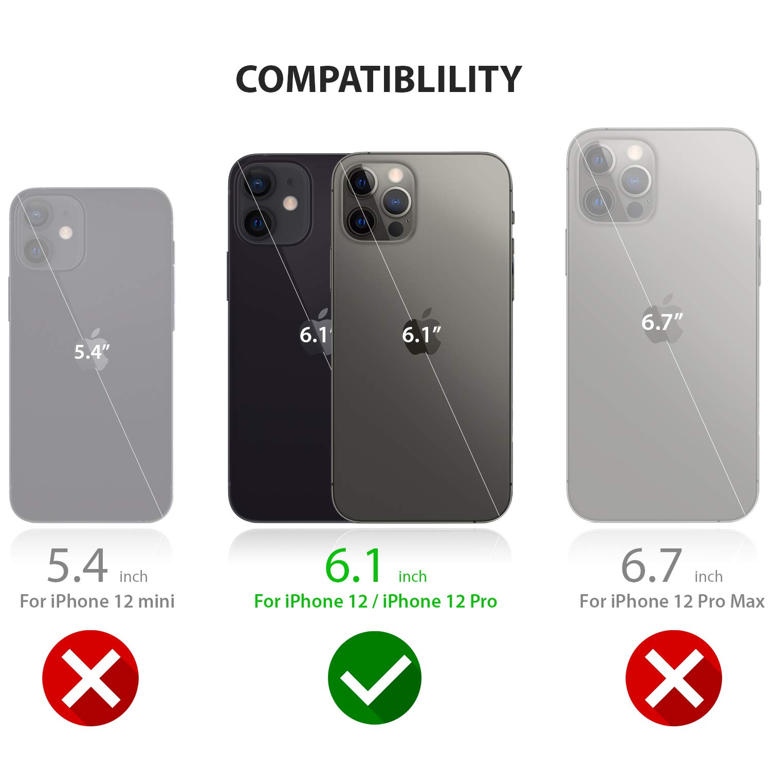 Zuslab Magnetic Shockproof Silicone Phone Case with Ring Stand & Kickstand - Compatible with Apple iPhone 12/12 Pro | Car Mount Friendly | Perfect for Driving, Watching Videos & Hands-Free Use - Black