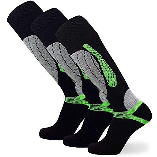 3 Pairs - Black/Neon Green