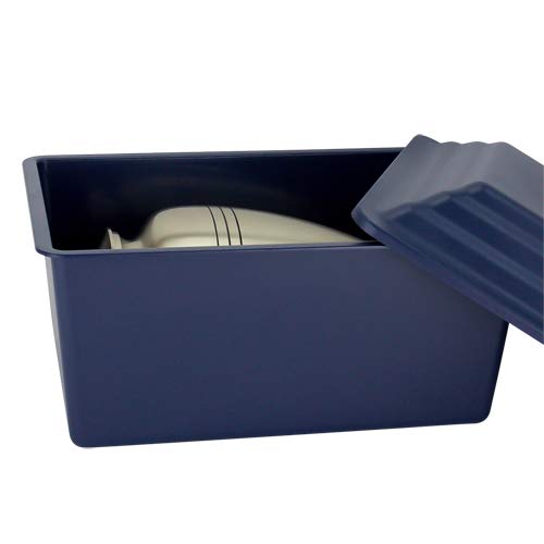 Premium Navy Blue Cremation Urn Vault for Ground Burial - Secure & Durable Adult Urn Container for Human Ashes - Perfect for Cemetery Plots, Memorial Gardens & Family Burial Sites