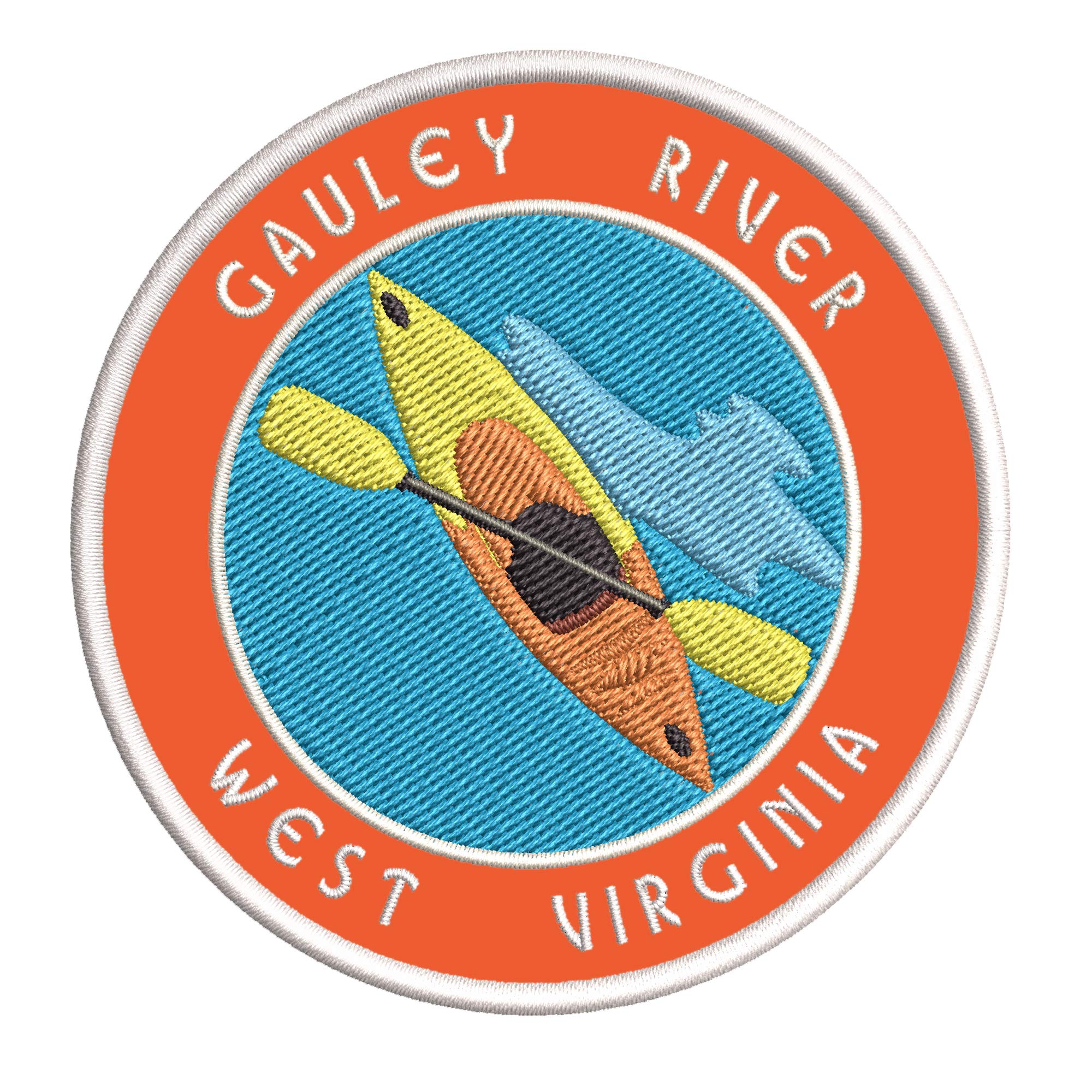 Premium Embroidered Gauley River West Virginia Kayak Patch - DIY Iron-On or Sew-On Decorative Badge for Jackets, Hats & Bags - Perfect Travel Souvenir & Outdoor Adventure Gear