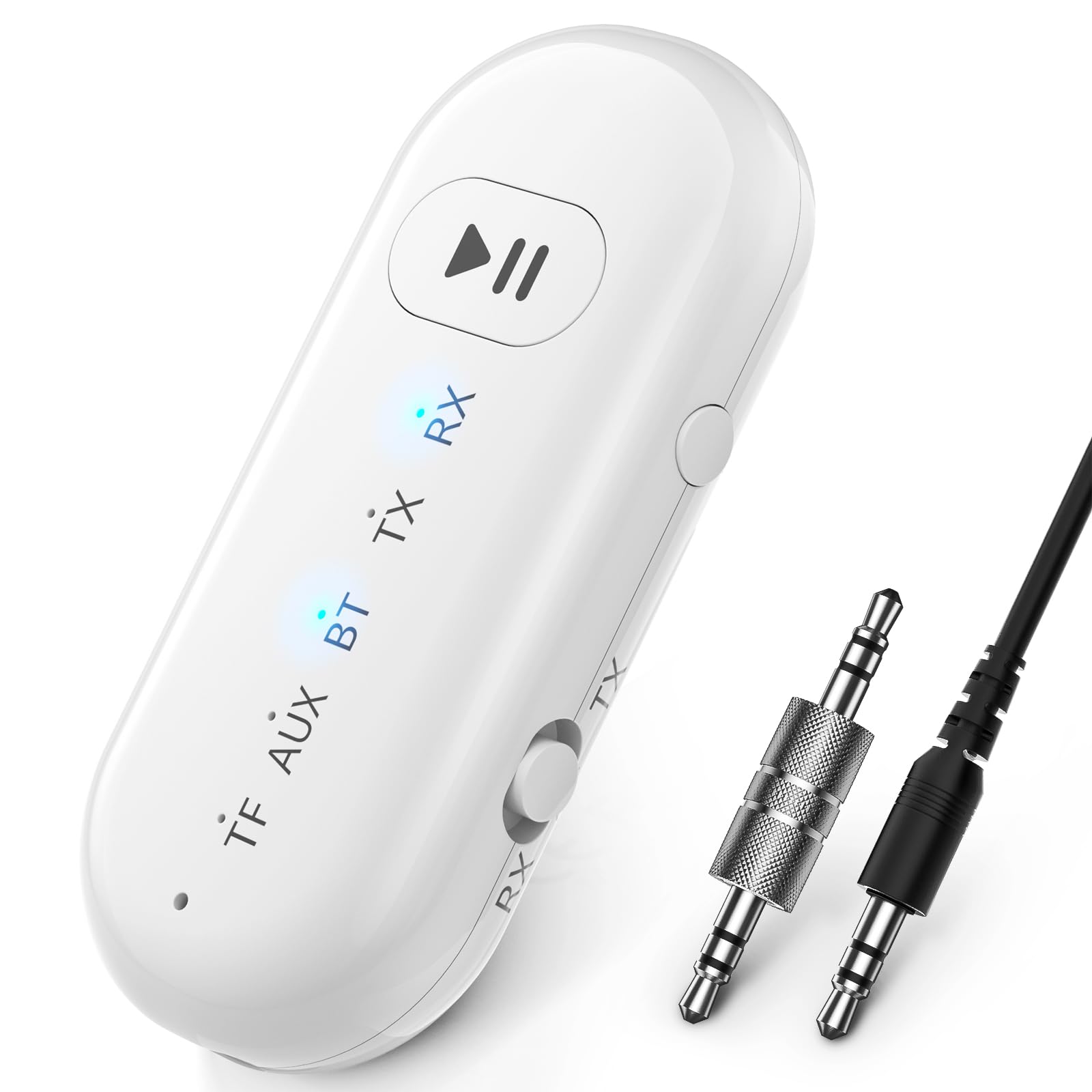 Kricsertg 2-in-1 Bluetooth Transmitter & Receiver - Wireless Audio Adapter for Airplane, TV, PC, Headphones & Speakers | Plug & Play | Perfect for Home Entertainment, Travel & Gaming