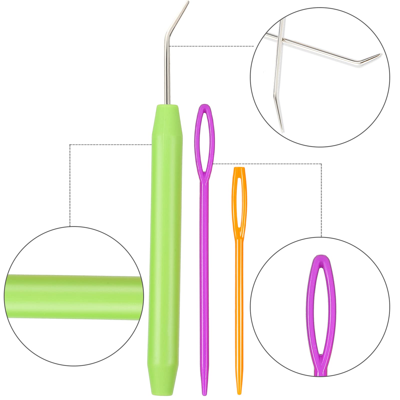 Willbond Crochet Needle Set - 9pcs Rubber Handle Knitting Hooks for Crafting & Sewing