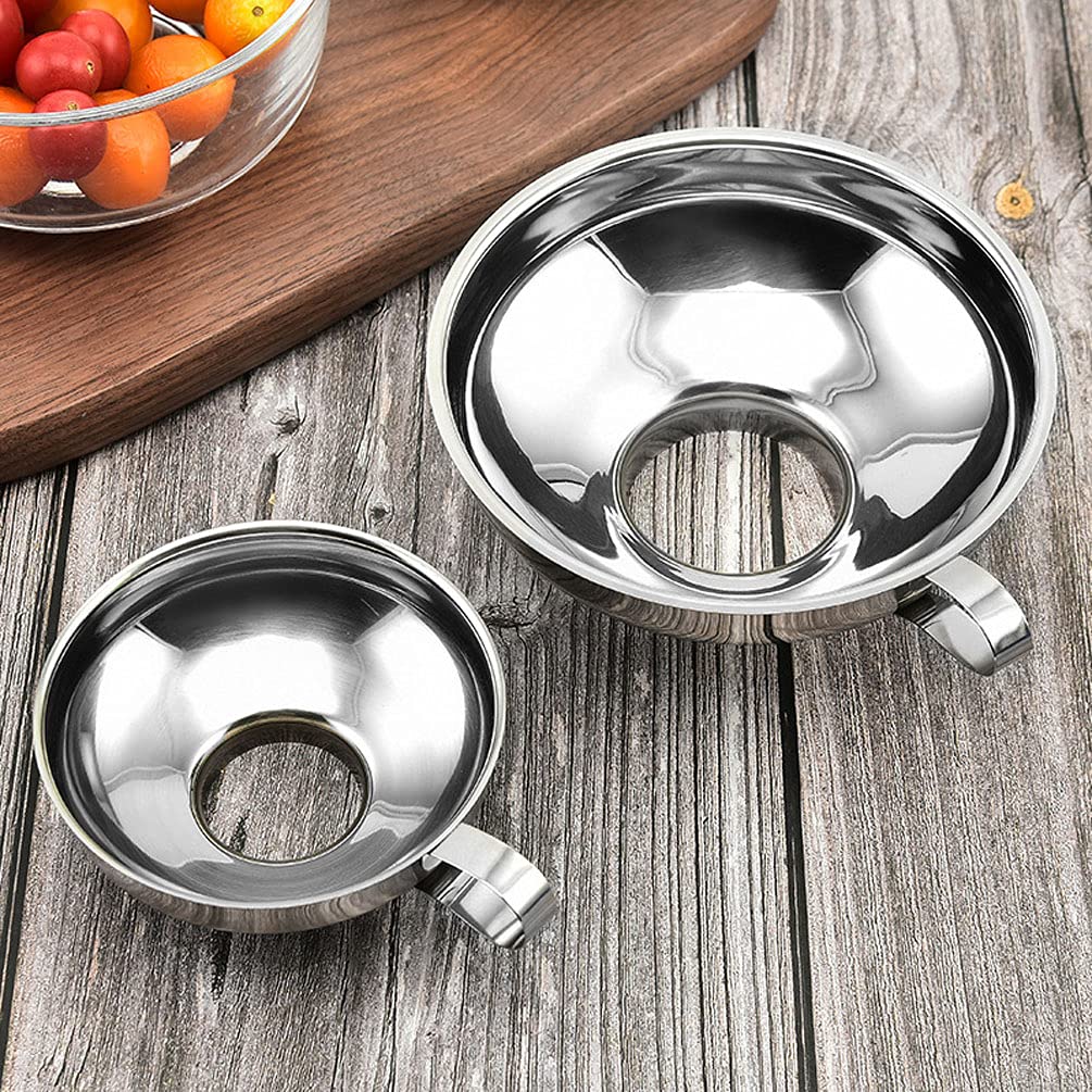 Premium Stainless Steel Canning Funnel with Ergonomic Handle - Wide Mouth Jar Funnel for Liquids, Sauces, and Wet Ingredients - Large Round Kitchen Tool for Home Canning, Brewing, and Food Preservation