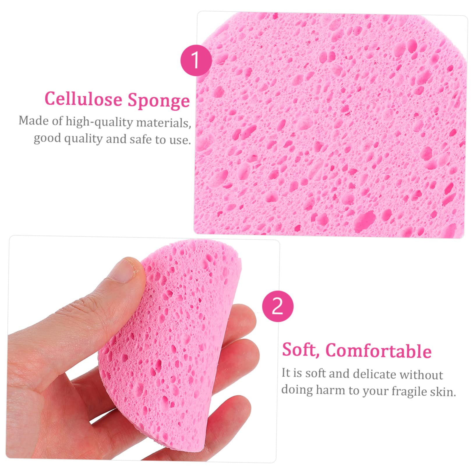 Beautyful 2-Pack Round Makeup Sponges - 100pcs Cellulose Makeup Remover Sponges, Gentle & Non-Irritating for Sensitive Skin | Perfect for Daily Makeup Removal, Blending & Touch-Ups