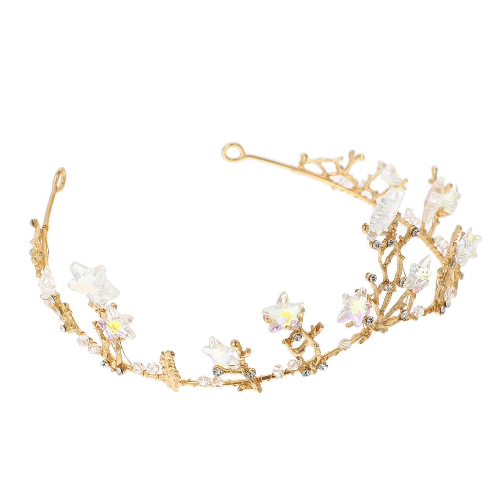 Beavorty Gold Flower Girl Headband - Vintage Baroque Wedding Tiara with Rhinestones, Bride Hair Hoops & Headdress for Wedding Banquet - Perfect for Bridal Shower, Church Ceremony & Reception Accessories
