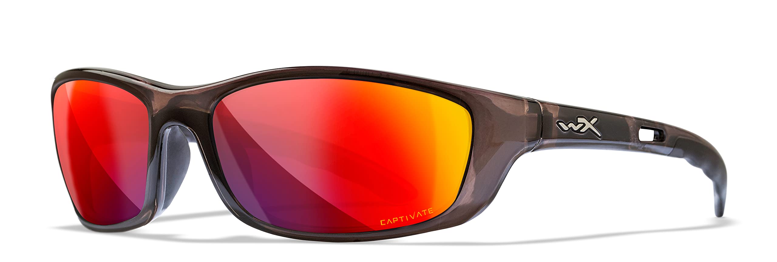 Wiley X P-17 Polarized Safety Sunglasses for Men & Women - UV400 Protection for Shooting, Fishing, Biking & Extreme Sports - Black Frame with Red Mirror Lens - Perfect for Outdoor Adventures & Active Lifestyles