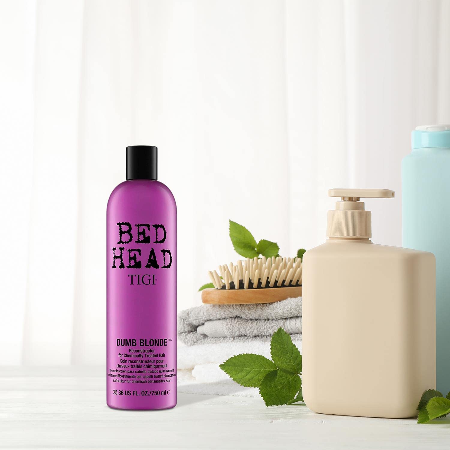 TIGI Bed Head Dumb Blonde Reconstructor Conditioner - 25.36 Oz (1 Lb) for Damaged & Bleached Hair - Salon Quality Repair Treatment for Blonde & Highlighted Hair - Perfect for Daily Hair Care Routine
