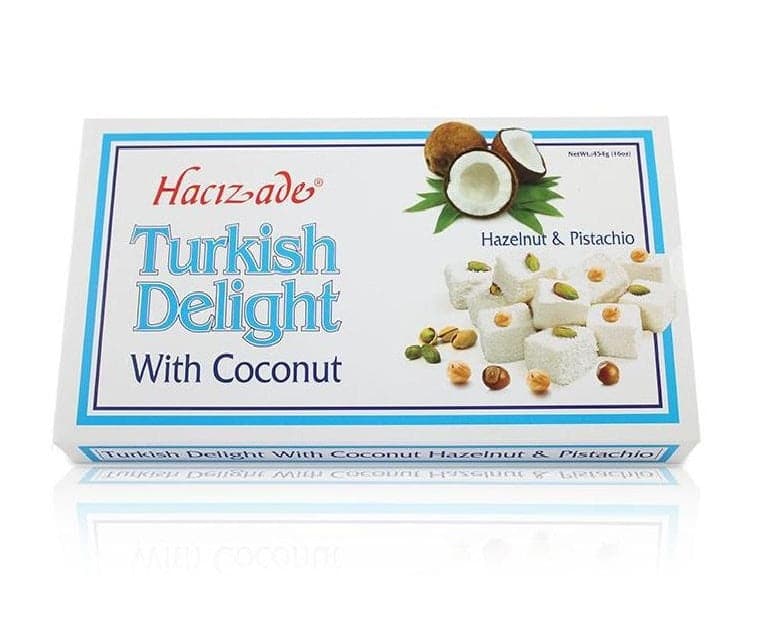 Premium Turkish Delight Lokum with Coconut - Authentic 454g Box | Gourmet Middle Eastern Sweets for Gifts, Parties & Dessert Lovers