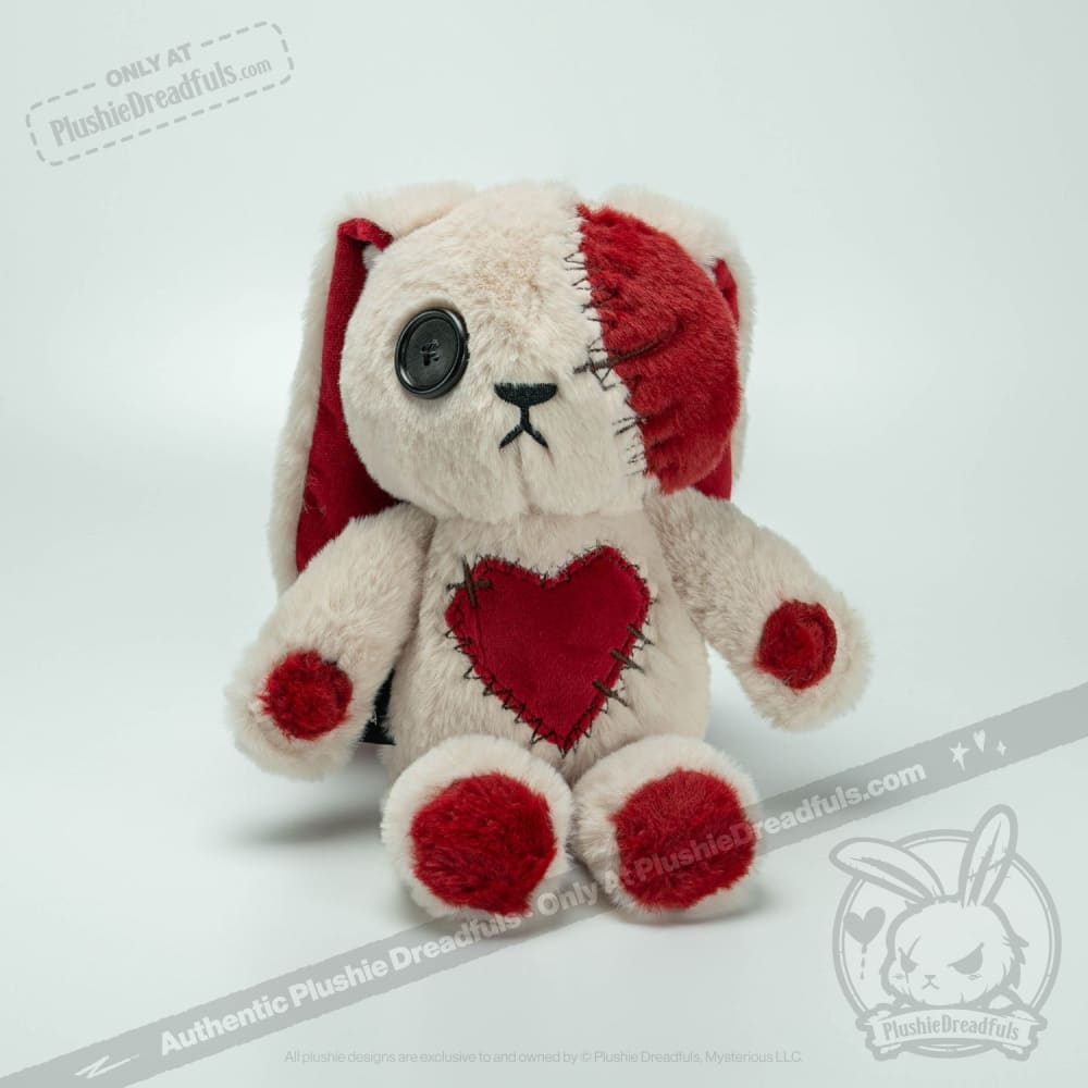 Plushie Dreadfuls Love Rabbit Stuffed Animal - Soft Cuddly Bunny Plush Toy for Kids, Valentine's Gift, Anxiety Relief & Bedroom Decor