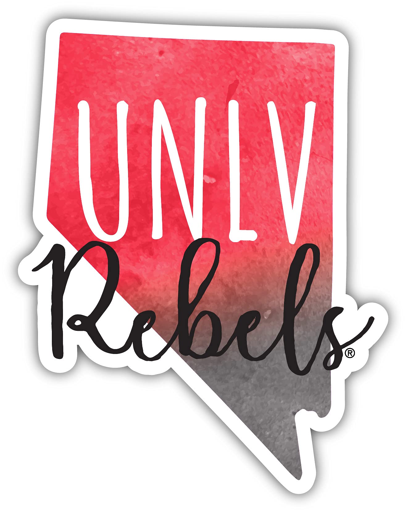 UNLV Rebels Watercolor State Die Cut Decal 4-Inch - Officially Licensed Collegiate Sticker for Cars, Laptops & Windows - Perfect for UNLV Fans and Alumni Gifts