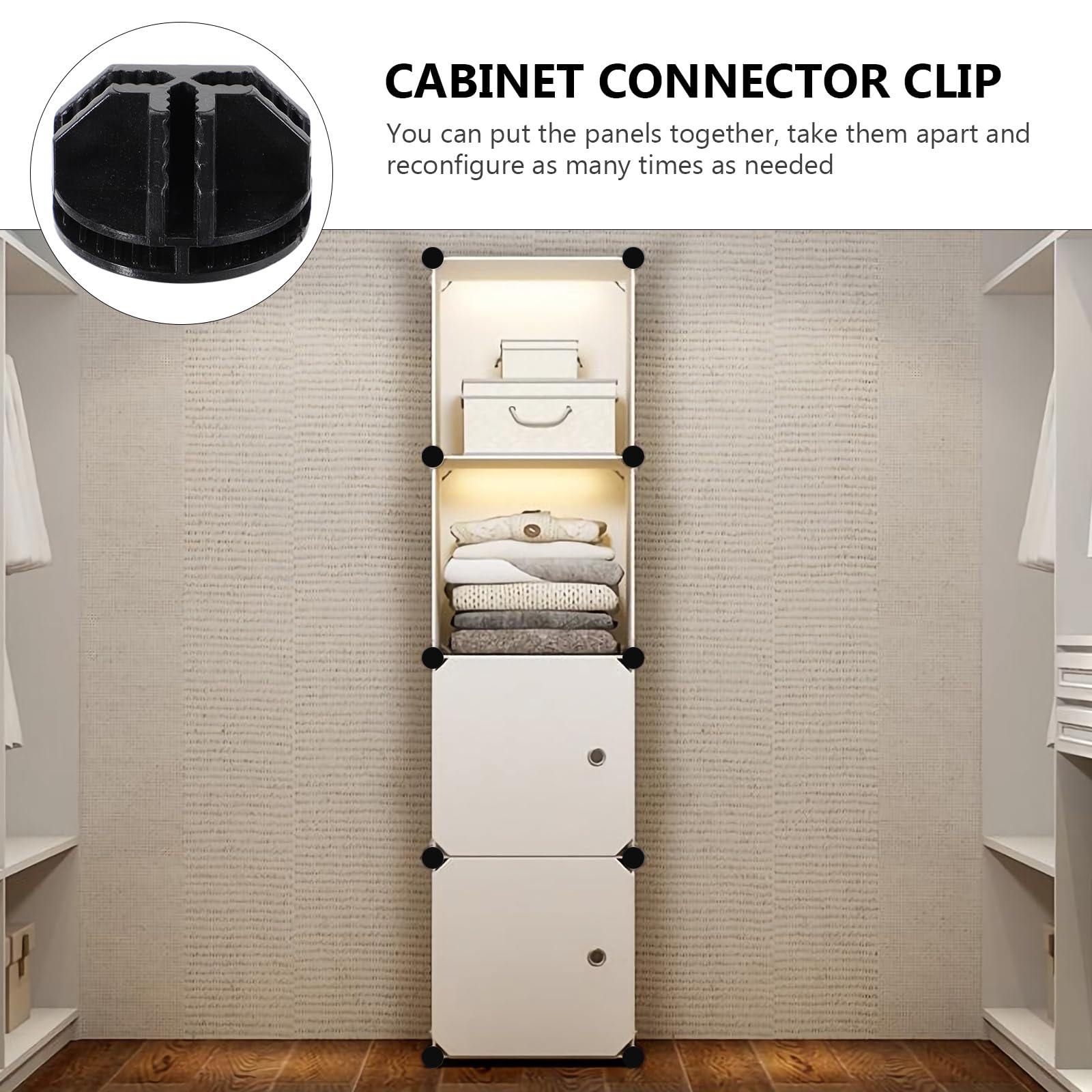 DOITOOL 20-Piece Plastic Wire Cube Storage Connectors - DIY Modular Closet Organizer & Wire Shelf System for Home, Office, and Garage Storage Solutions