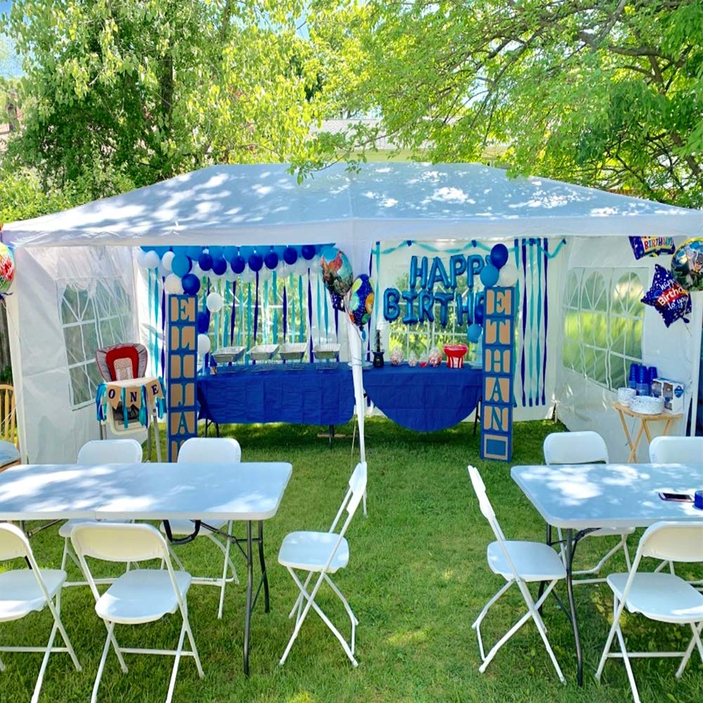 10'x20' Heavy Duty Waterproof Party Canopy Tent with UV Protection & 4 Removable Sidewalls - Portable Outdoor Wedding Tent, Gazebo Pavilion for Camping, BBQ, Catering Events - Perfect for Backyard Parties, Festivals & Outdoor Gatherings (White)