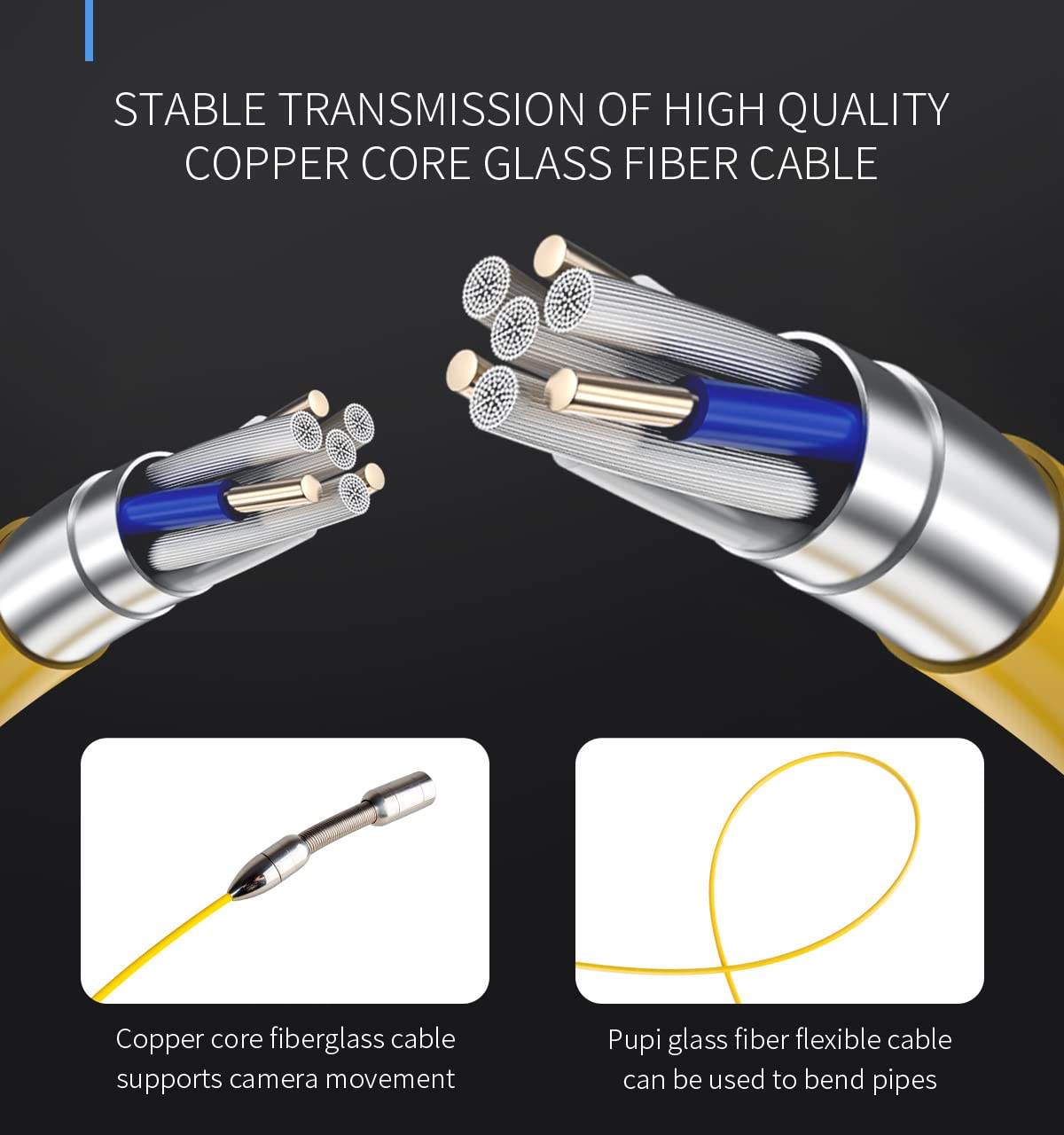 SYANSPAN 23mm Sewer Inspection Camera with 16GB DVR - 100ft/30M Waterproof Endoscope Camera with LED Light for Pipe Inspection - Professional Plumbing Tool for Homeowners & Contractors - Ideal for Drain Clogs, Sewer Line Checks & Home Maintenance