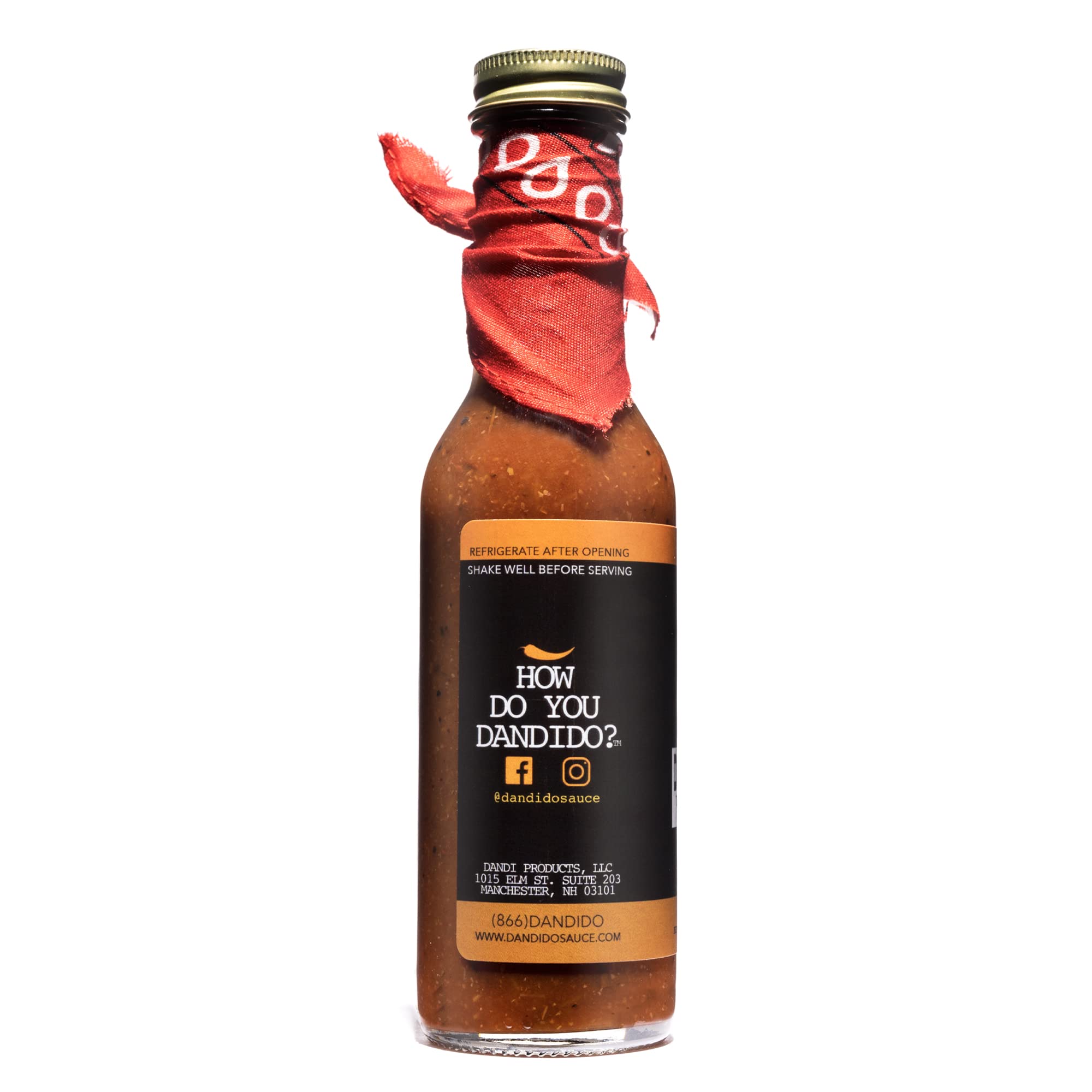 **Dandido Medium Hot Sauce - Thick & Hearty Gourmet Hot Sauce with Exotic Peppers - All-Natural, USA-Made - 5 Oz Bottle - Perfect for Tacos, Wings, Burgers & More**
