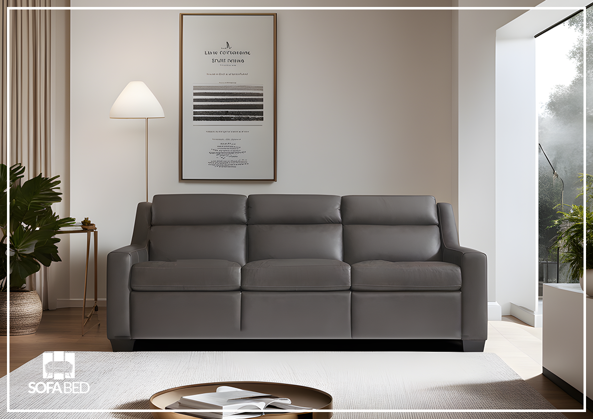 Bernhardt Germain 3-Seater Leather Power Reclining Sofa with USB Charging Ports - Modern Living Room Furniture for Home Theater & Family Relaxation