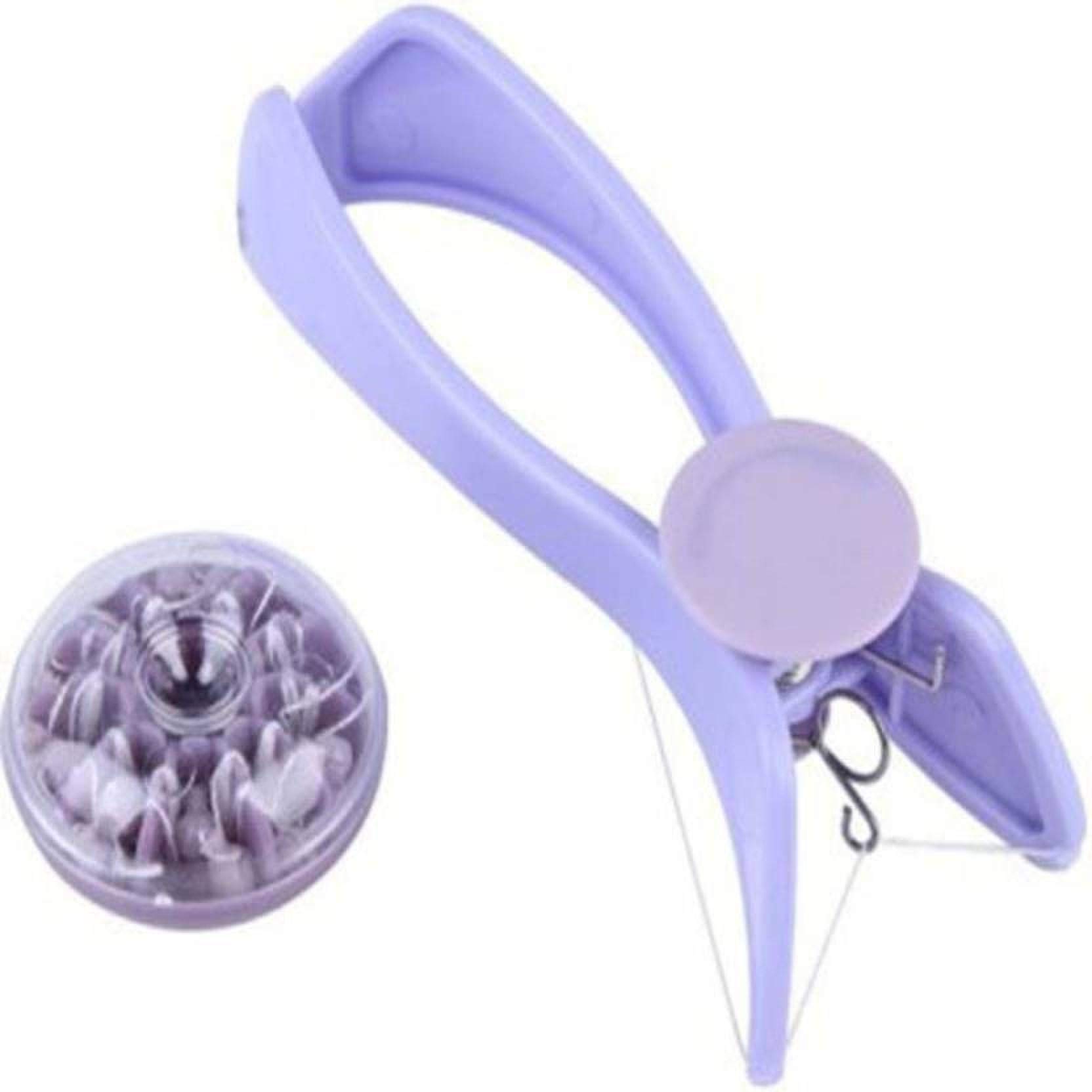 Professional Eyebrow & Facial Hair Removal Kit - Precision Tweezers, Wax Strips & Threading Tool for Smooth Skin | Women's Beauty Essentials (Purple) | Perfect for Salon, Home Use & Travel Grooming