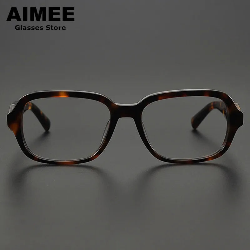 Aimee Unisex Full Rim Square Thick Acetate Eyeglasses Frame 5002 - Stylish & Durable for Men & Women - Perfect for Reading, Work, and Fashion Accessories