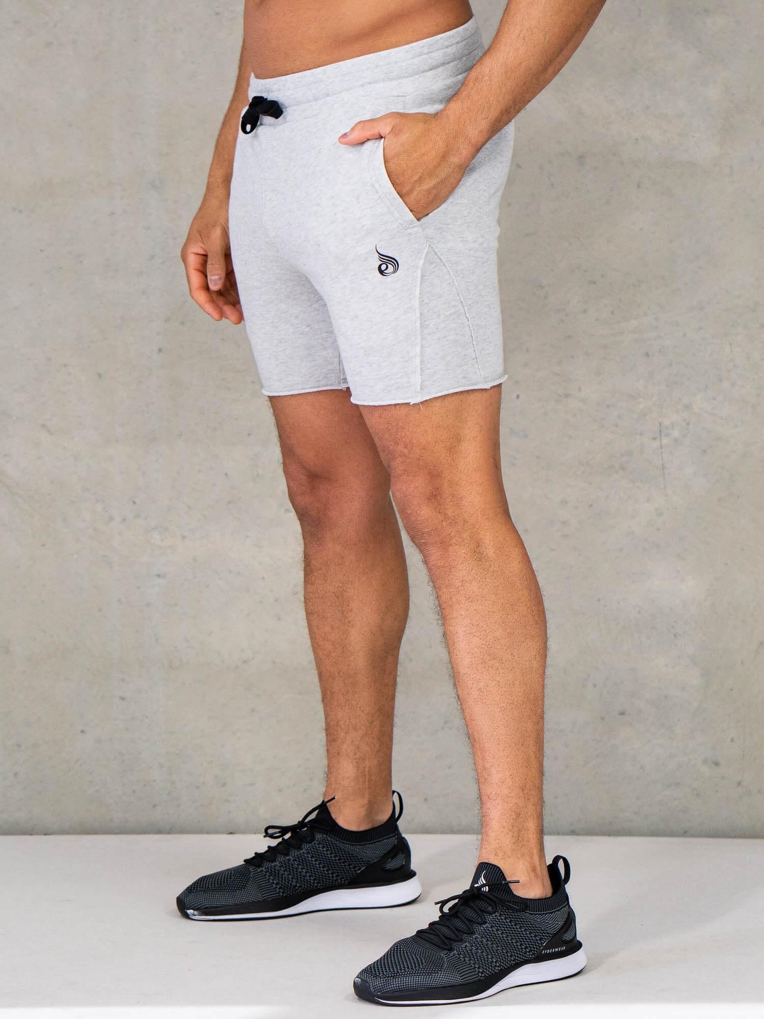Force 6 Track Shorts for Men - Breathable Chalk Grey Marl Athletic Shorts - Perfect for Running, Gym Workouts & Casual Wear
