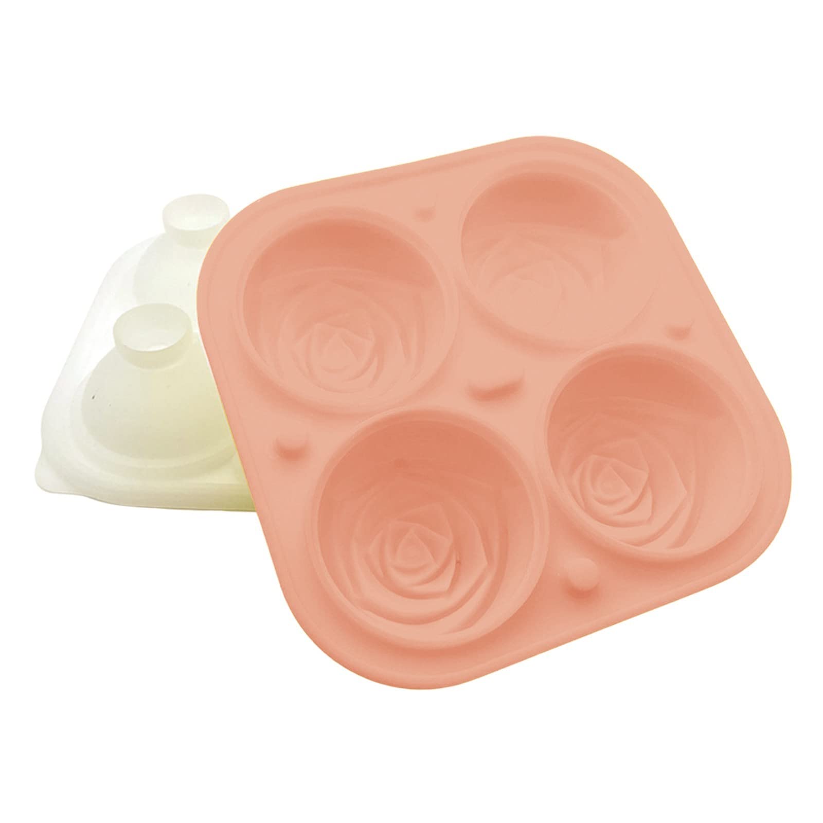 3D Rose Silicone Ice Cube Tray with Detachable Funnel Cover - Reusable Freezer Mold for Cocktails, Drinks, and Food Storage - Perfect for Parties, Weddings, and Home Decor