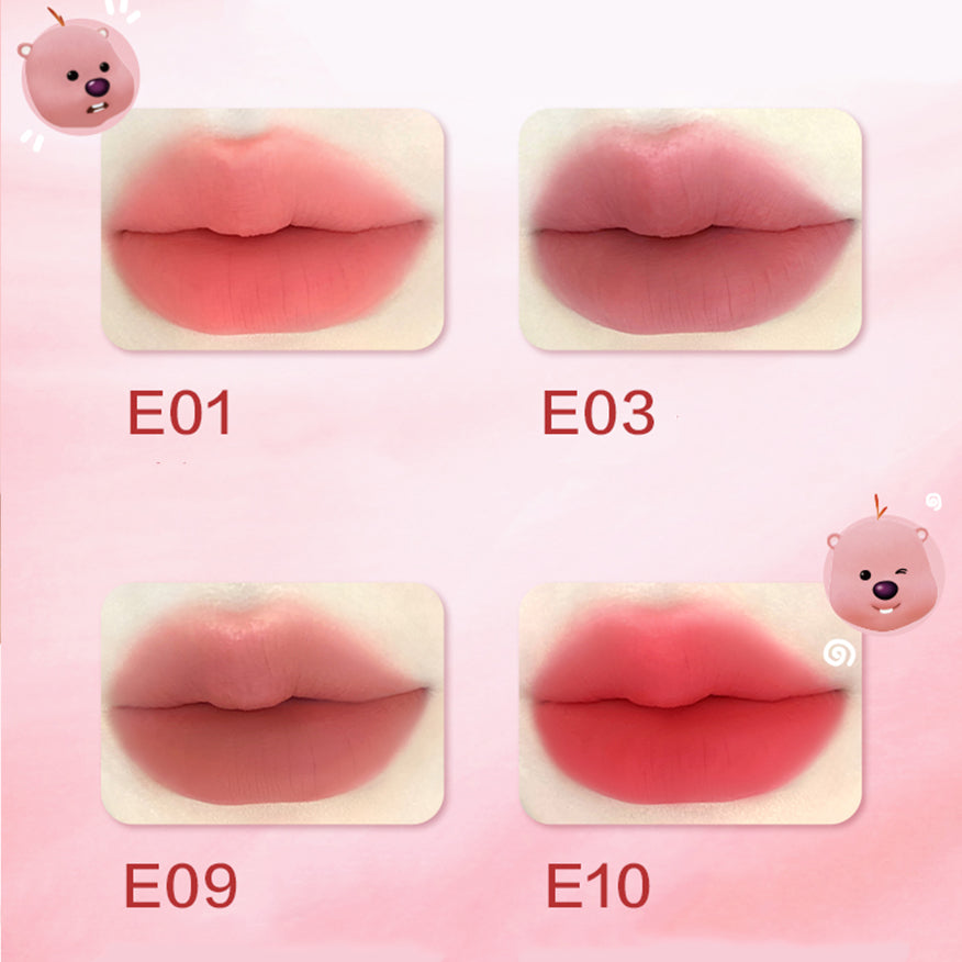 PinkBear x ZANMANG LOOPY Limited Edition Lipstick Gift Set - 6 Matte & Glossy Lip Colors - Cute Korean Beauty Makeup for Daily Wear & Special Occasions