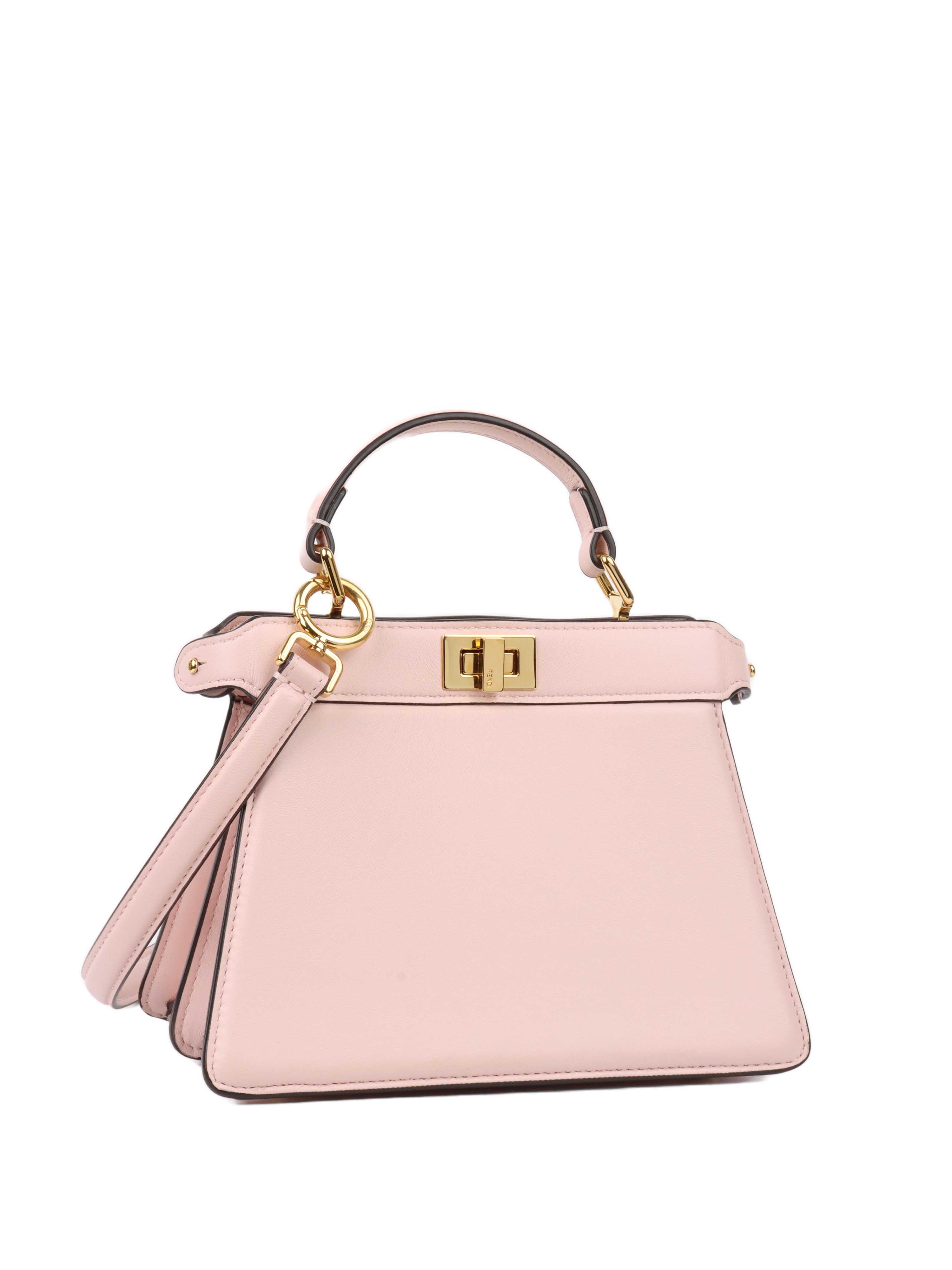 Fendi Peekaboo ISeeU Petite Pale Pink Padded Nappa Leather Handbag for Women | Luxury Designer Shoulder Bag | Perfect for Work, Date Night & Special Occasions