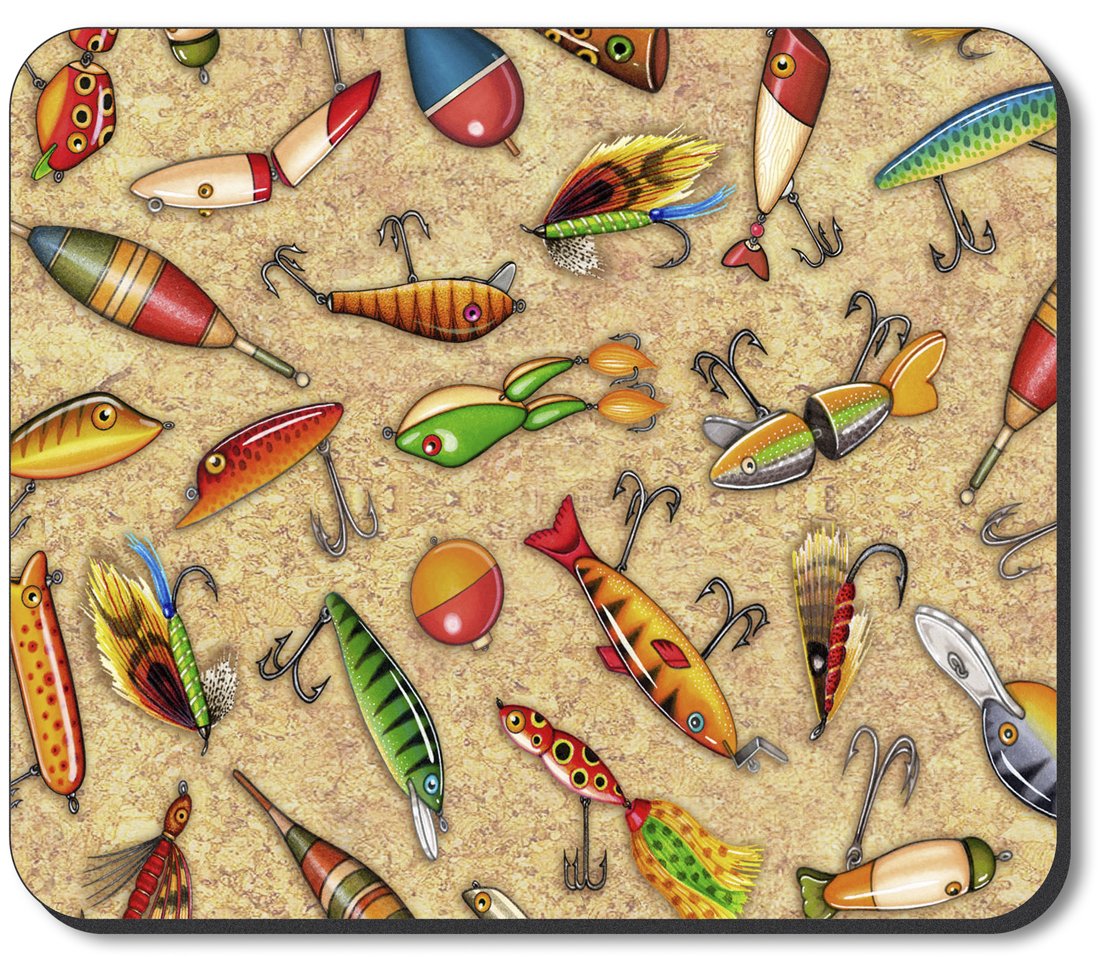 Artistic Mouse Pad with Dan Morris Lures Design - Non-Slip Gaming & Office Desk Mat for PC, Laptop & Computer Workstations - Perfect for Gamers, Graphic Designers & Home Office Use