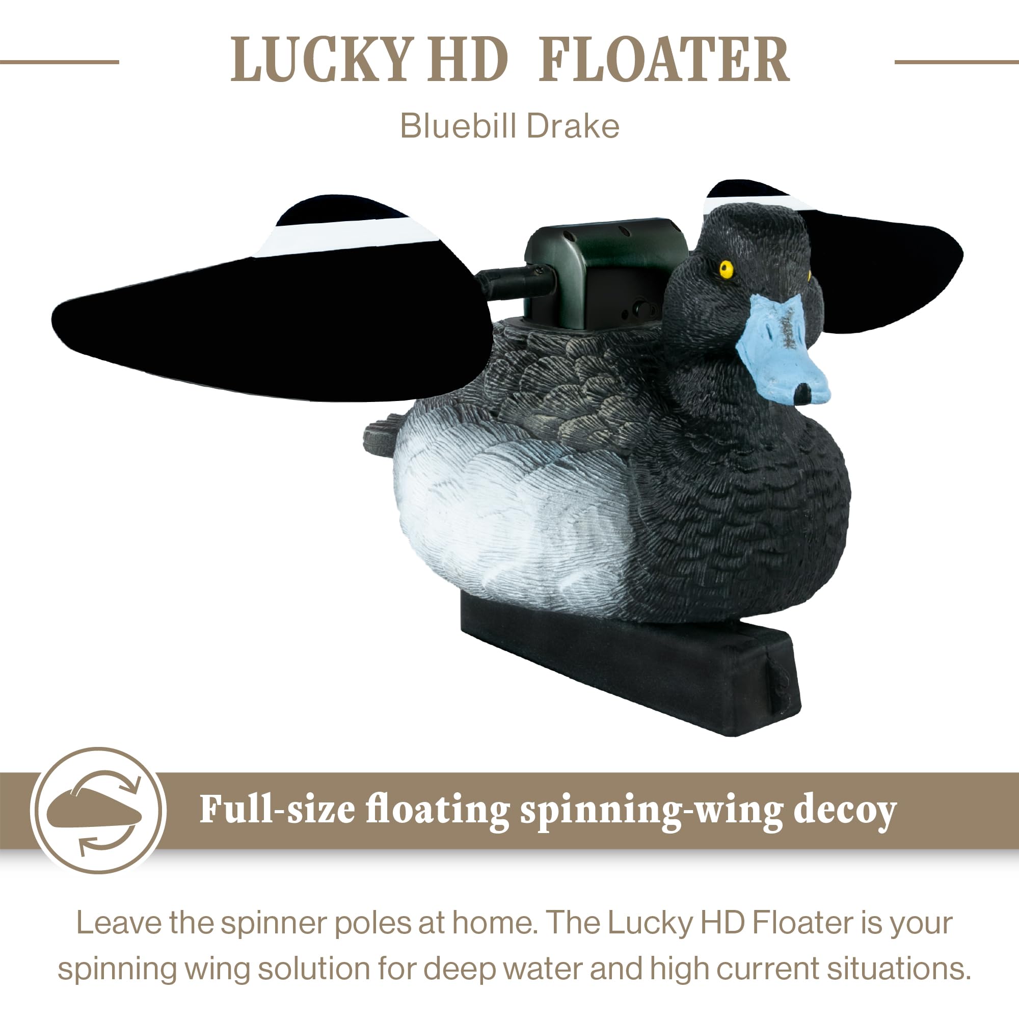 Lucky Duck Water Motion Duck Hunting Decoys - Realistic HD Floater Decoys for Waterfowl Hunting | Perfect for Ponds, Lakes & Marsh Hunting