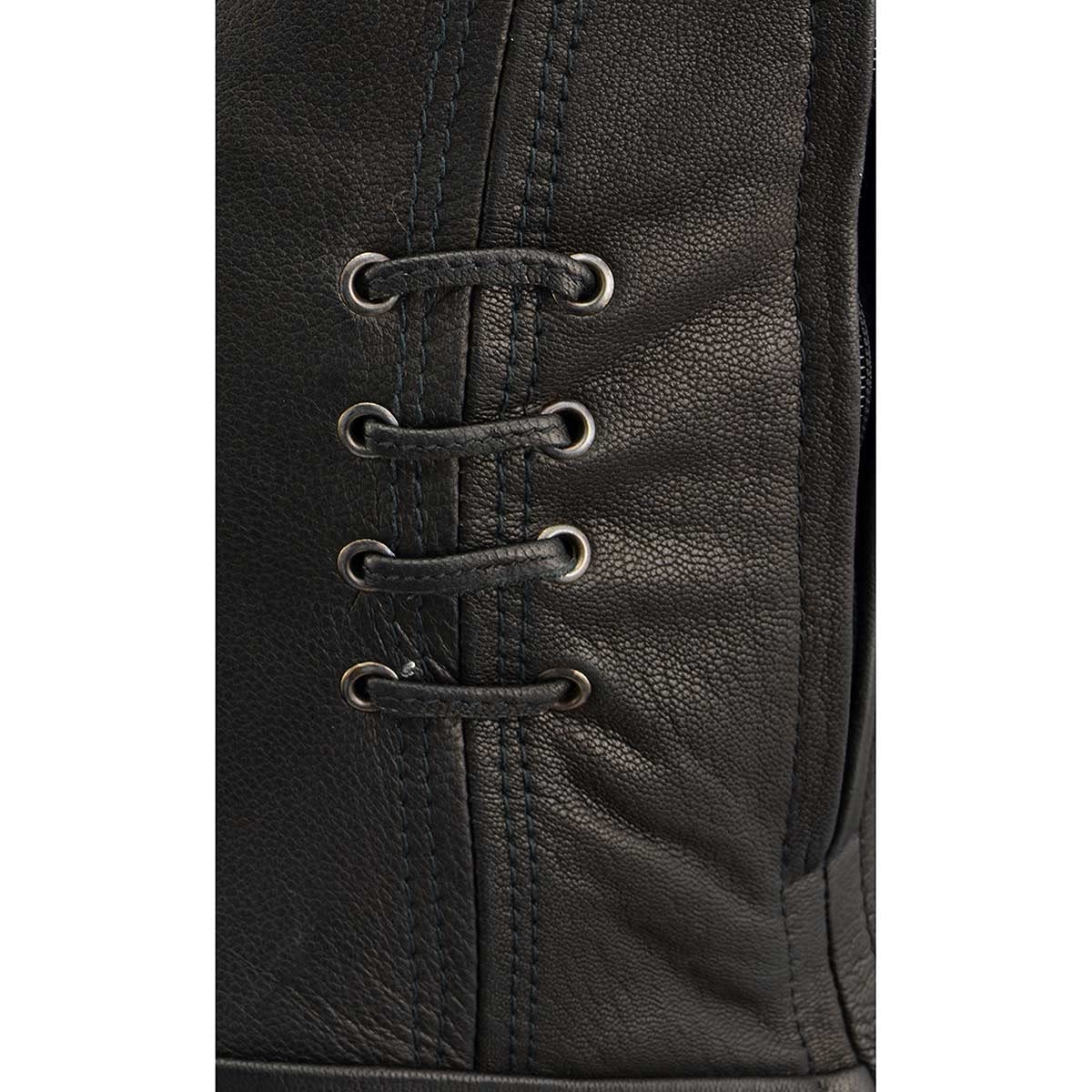 Milwaukee Leather MLL2535 Women's Black Leather Lightweight Scuba Racer Jacket | Stylish Motorcycle Jacket for Riding & Outdoor Adventures