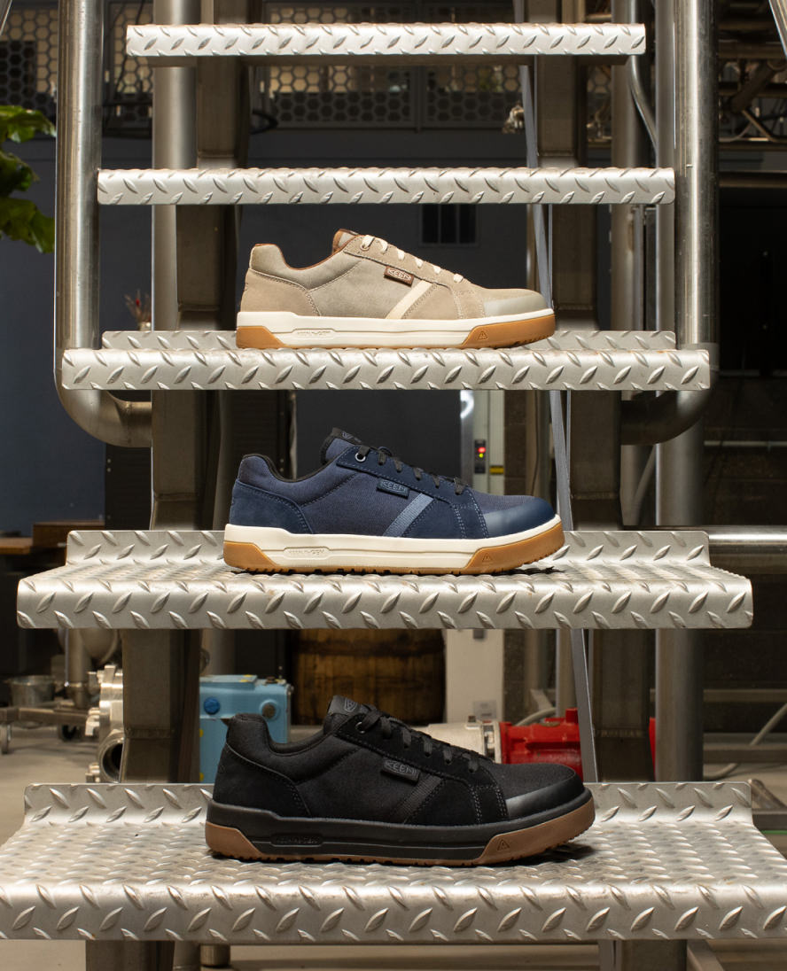 Kenton Men's Carbon Toe Work Shoes - Navy/Gum Color | Durable Safety Footwear for Construction, Warehouse & Industrial Work