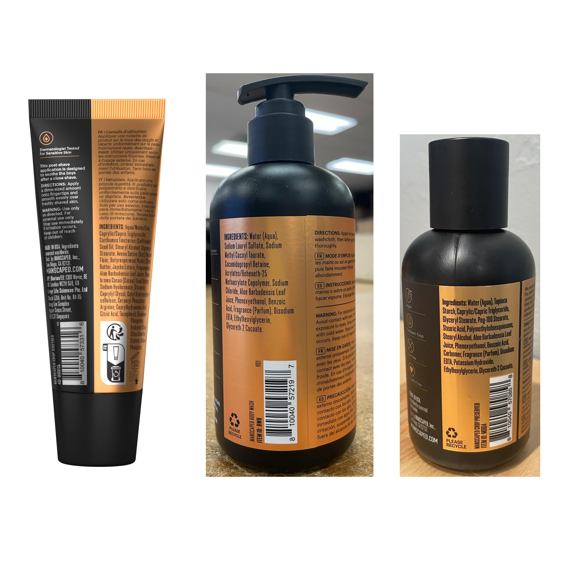 MANSCAPED® The Premier Package 5.0 Ultra - Lawn Mower® 5.0 Ultra Men's Body & Groin Trimmer with Shears 3.0, Crop Preserver® Ball Deodorant, Refined® Body Wash & Crop Soother™ - Complete Grooming Kit for Men | Perfect for Travel, Gym & Daily Personal Care