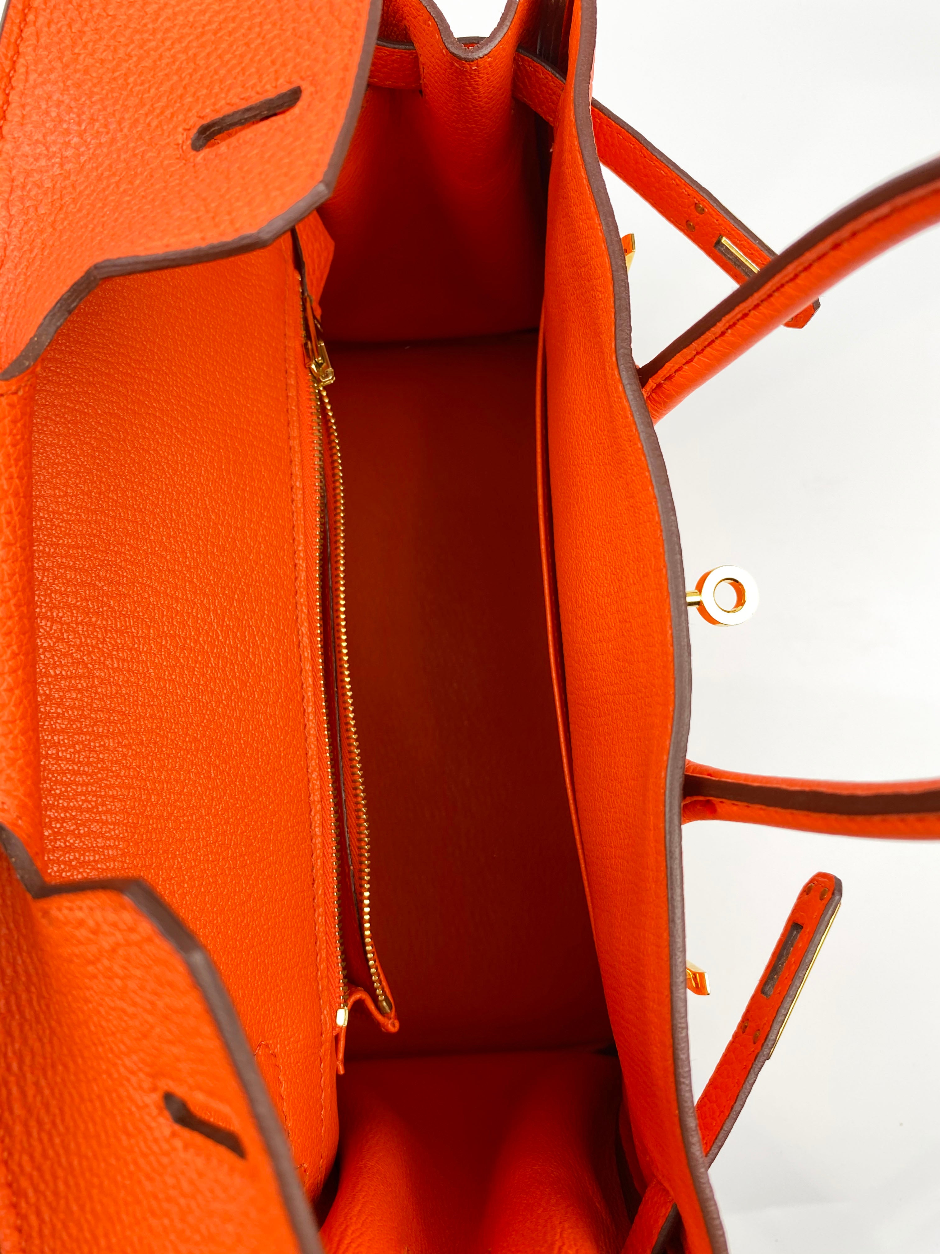 Authentic Hermes Birkin 25 Handbag in Orange - Luxury Togo Leather Top Handle Bag for Women | Perfect for Work, Travel & Special Occasions