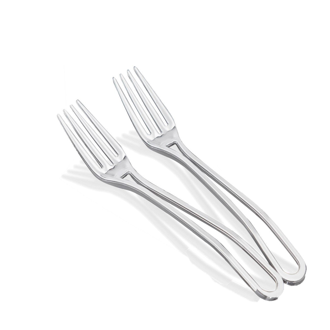 Disposable Shiny Metallic Silver Flatware Set - Elegant Modern Cutlery for Parties, Weddings & Special Events - Perfect for Catering, Picnics & Home Entertaining