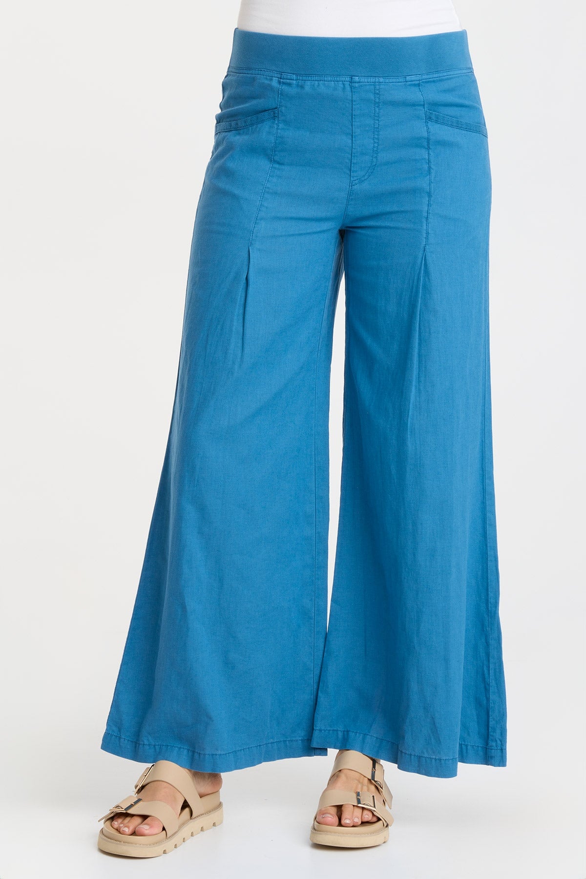 Teresa Poseidon Pigment Print Pants - Stylish High Waist Wide Leg Trousers for Women | Perfect for Casual Wear, Office Outfits & Summer Fashion