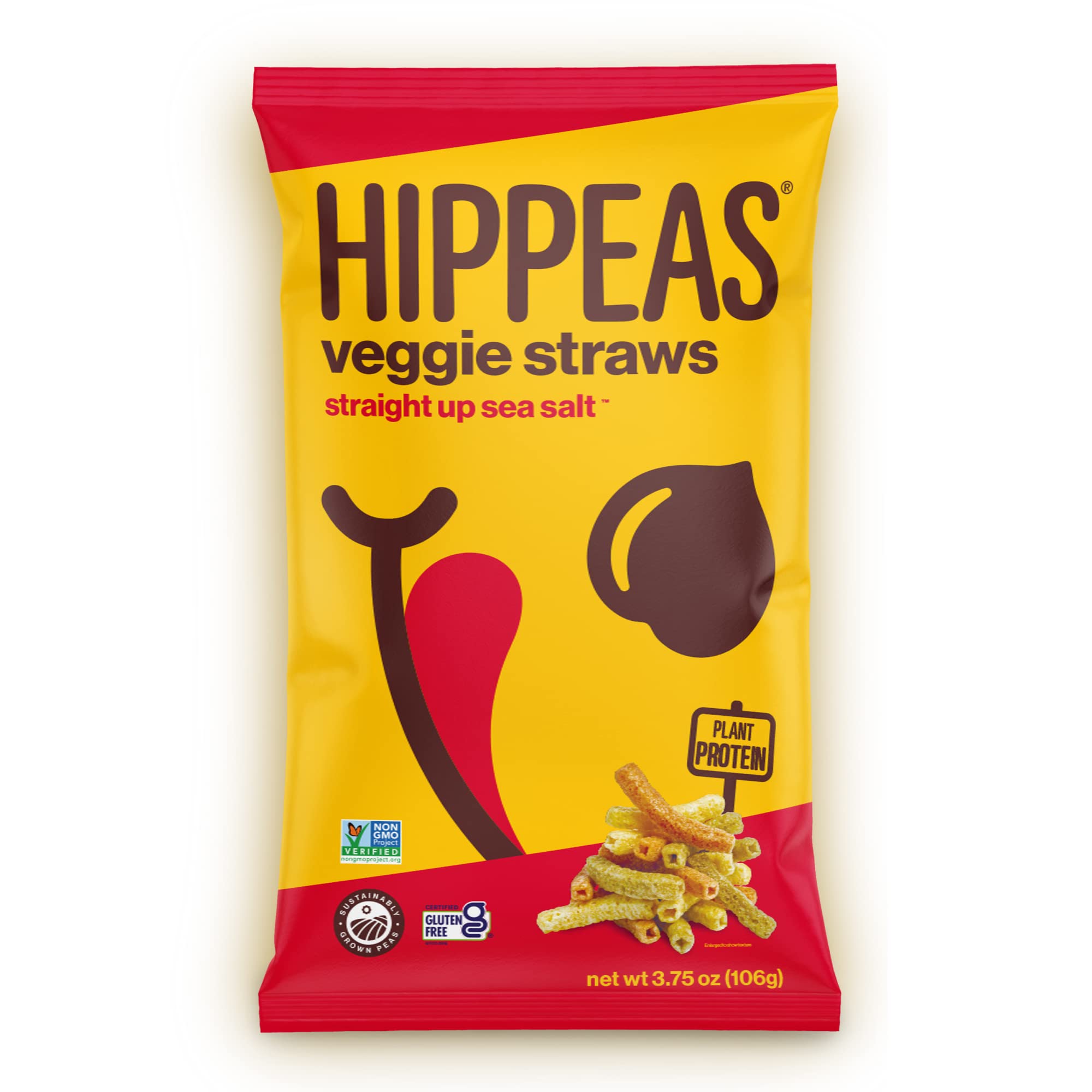 HIPPEAS Organic Vegan Veggie Straws - Sour Cream & Onion Flavor | 3.75oz | Gluten-Free, High Protein, Crunchy Snacks | Perfect for School Lunches, Road Trips & Healthy On-the-Go Snacking