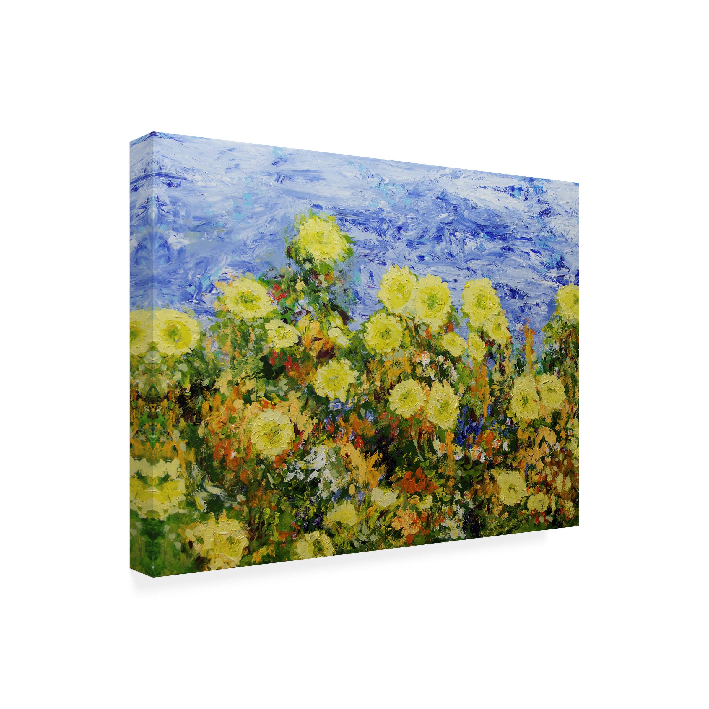 Trademark Fine Art 'Storm Over Summer Garden' Canvas Art by Allan Friedlander - Stunning Landscape Wall Decor for Living Room, Bedroom & Office